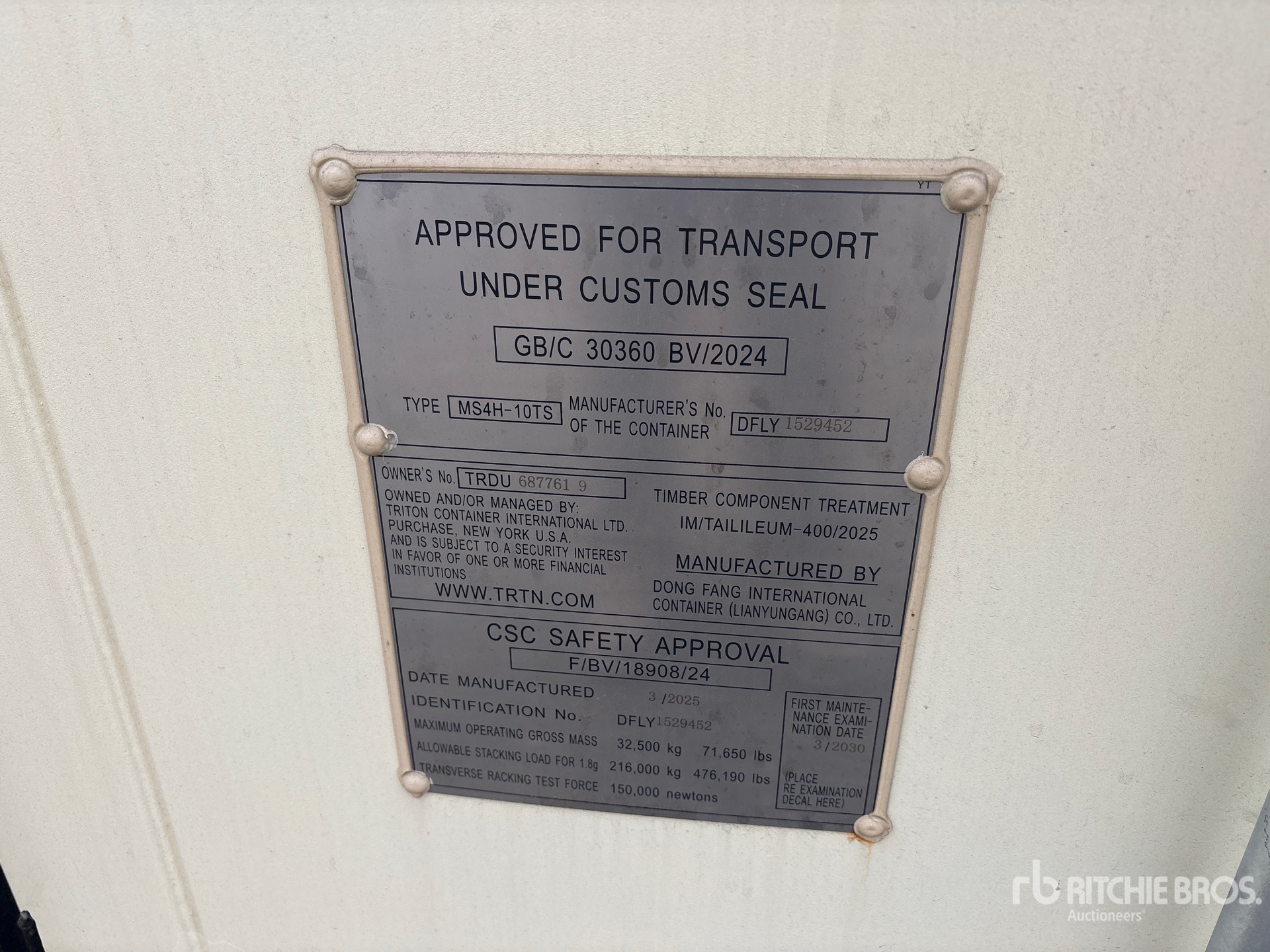 General Appearance with N.º de serie/VIN