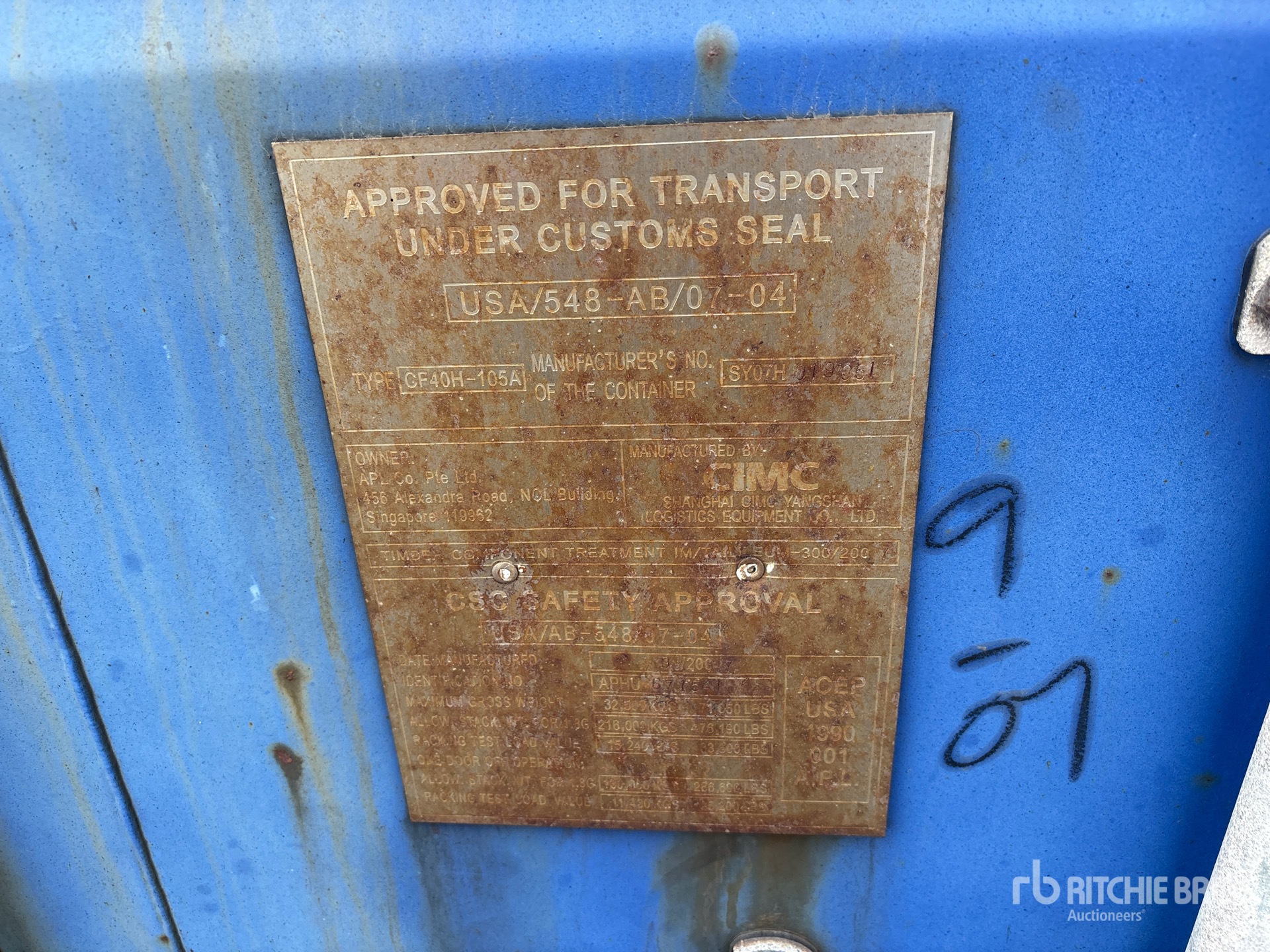 General Appearance with N.º de serie/VIN