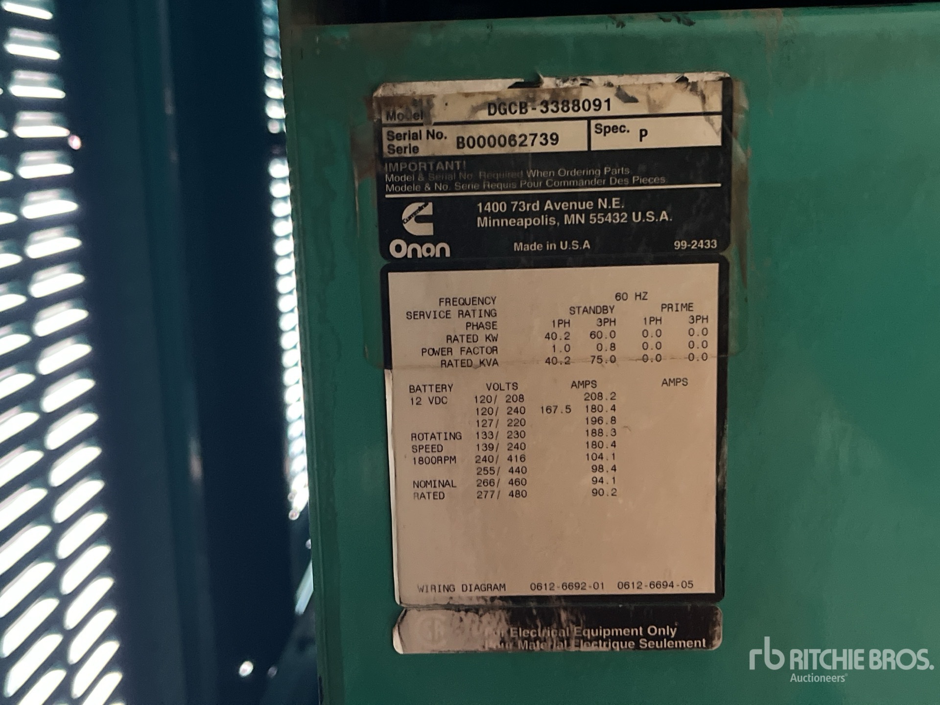 General Appearance with Serial Number / VIN