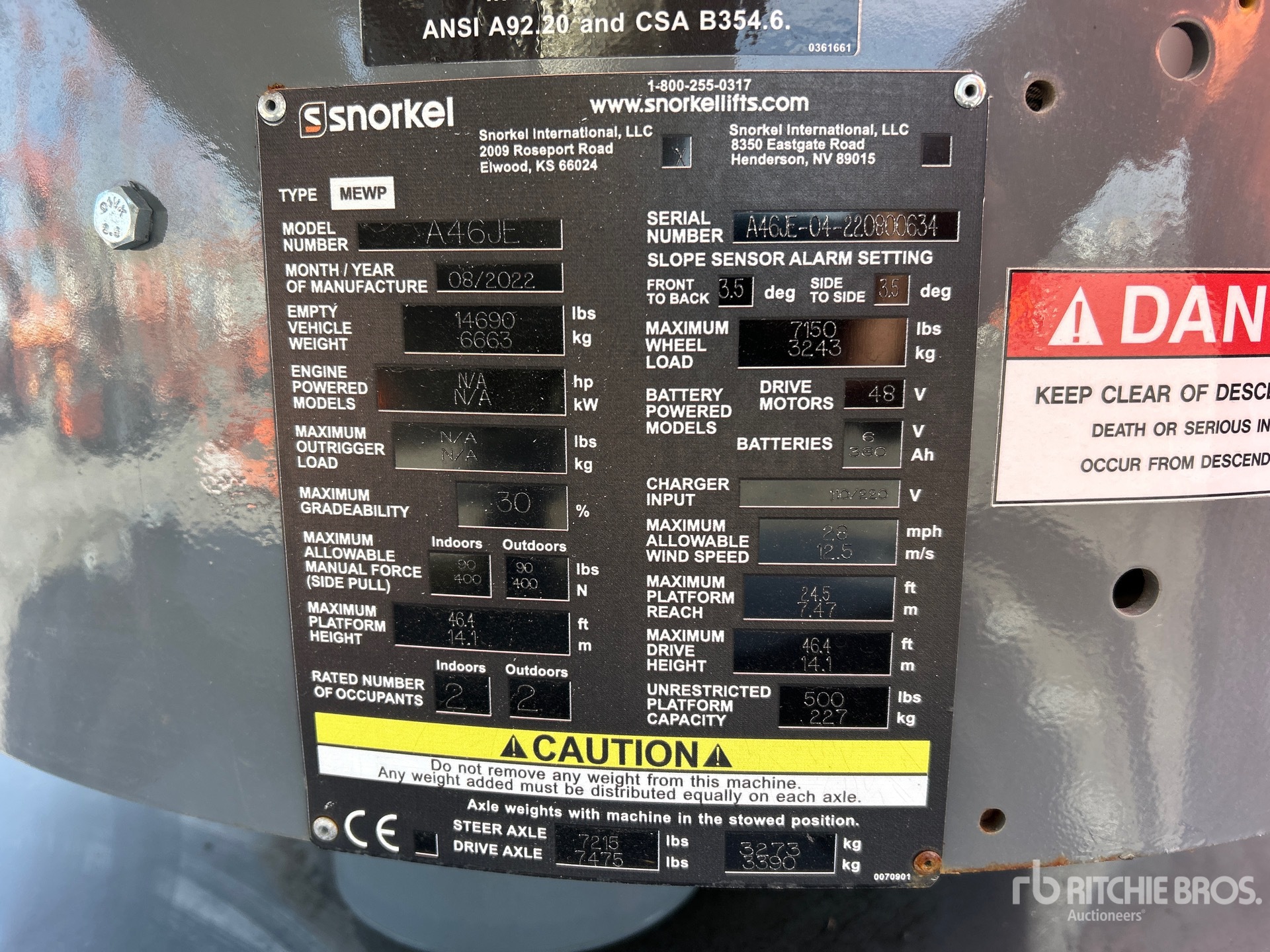 General Appearance with Serial Number / VIN