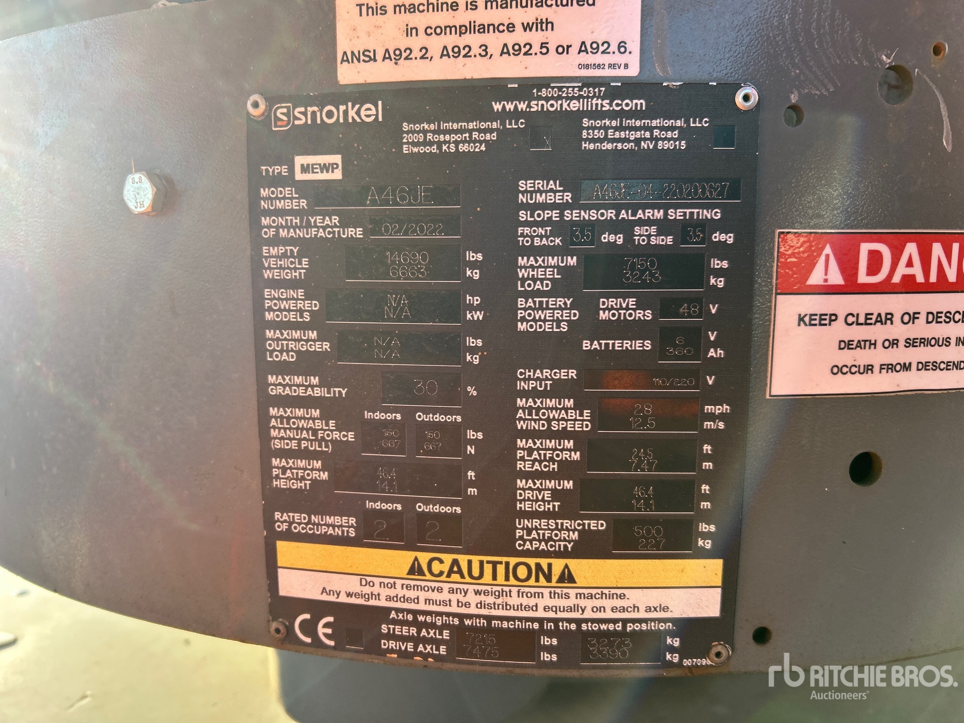 General Appearance with Serial Number / VIN