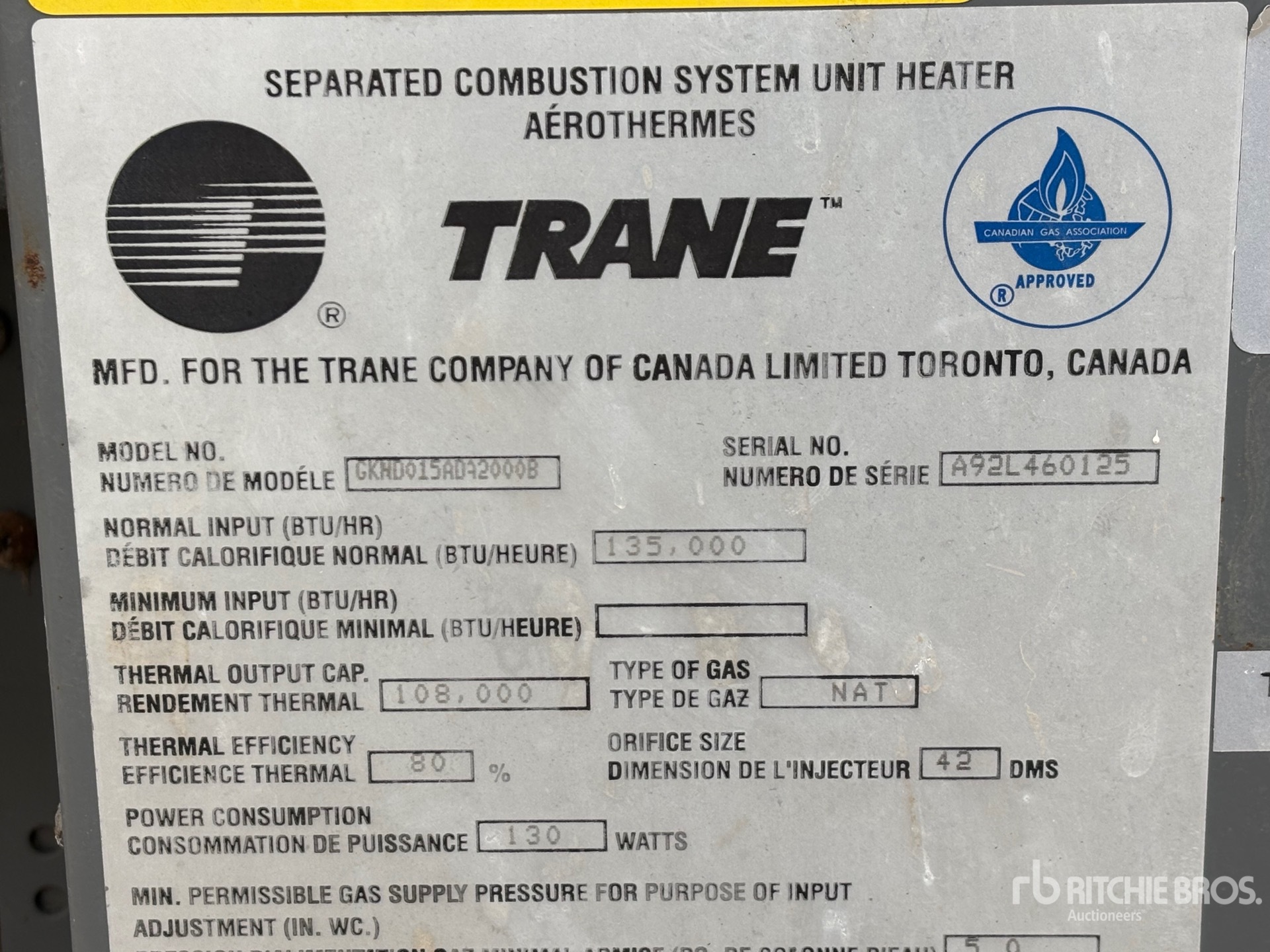 General Appearance with Serial Number / VIN