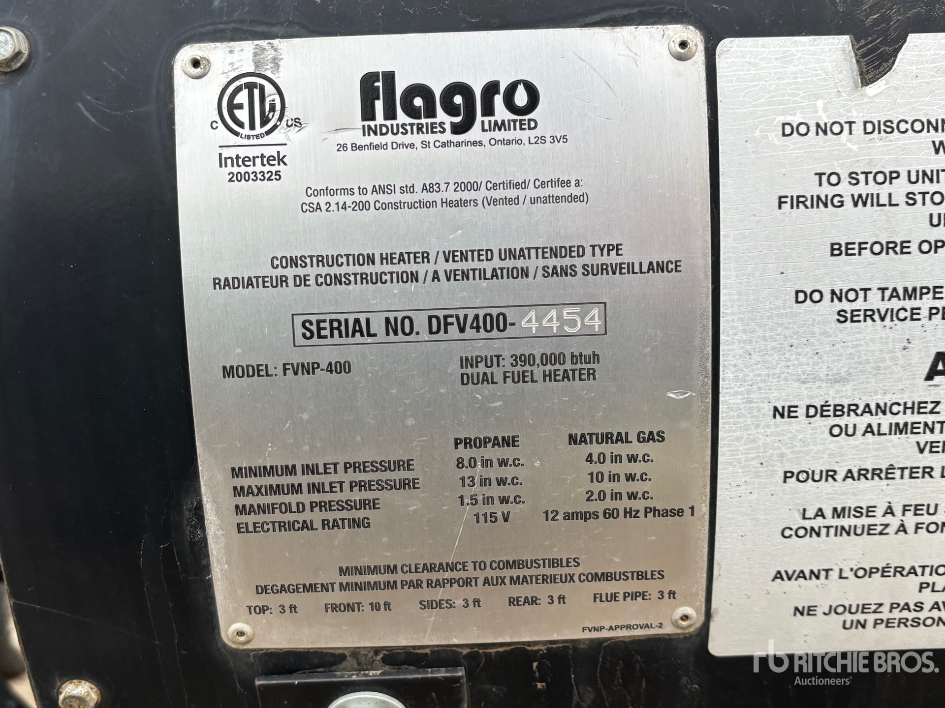 General Appearance with Serial Number / VIN