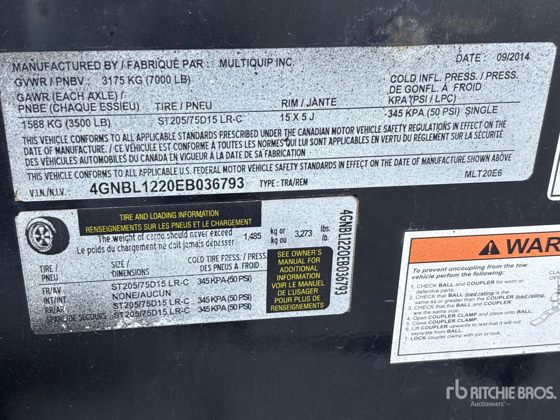 General Appearance with Serial Number / VIN