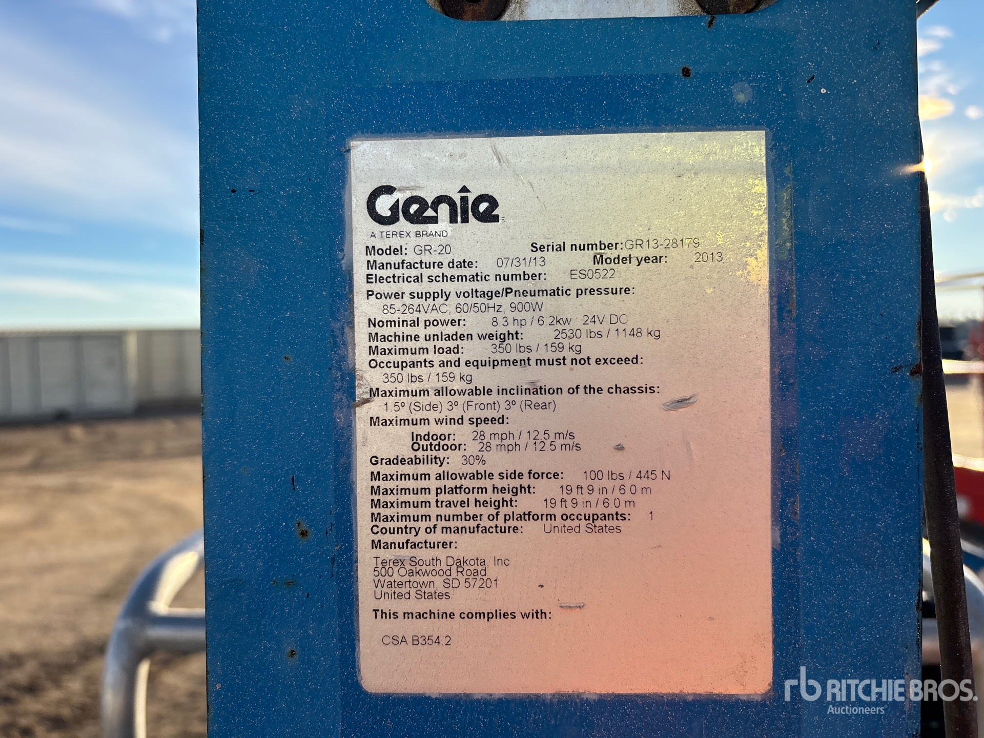 General Appearance with N.º de serie/VIN