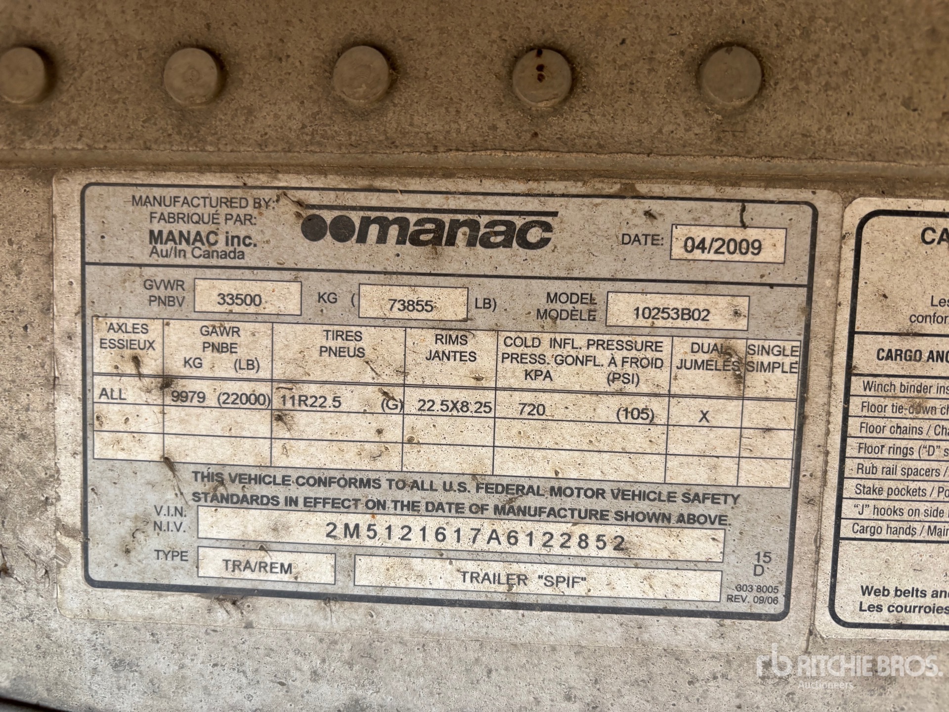 General Appearance with N.º de serie/VIN