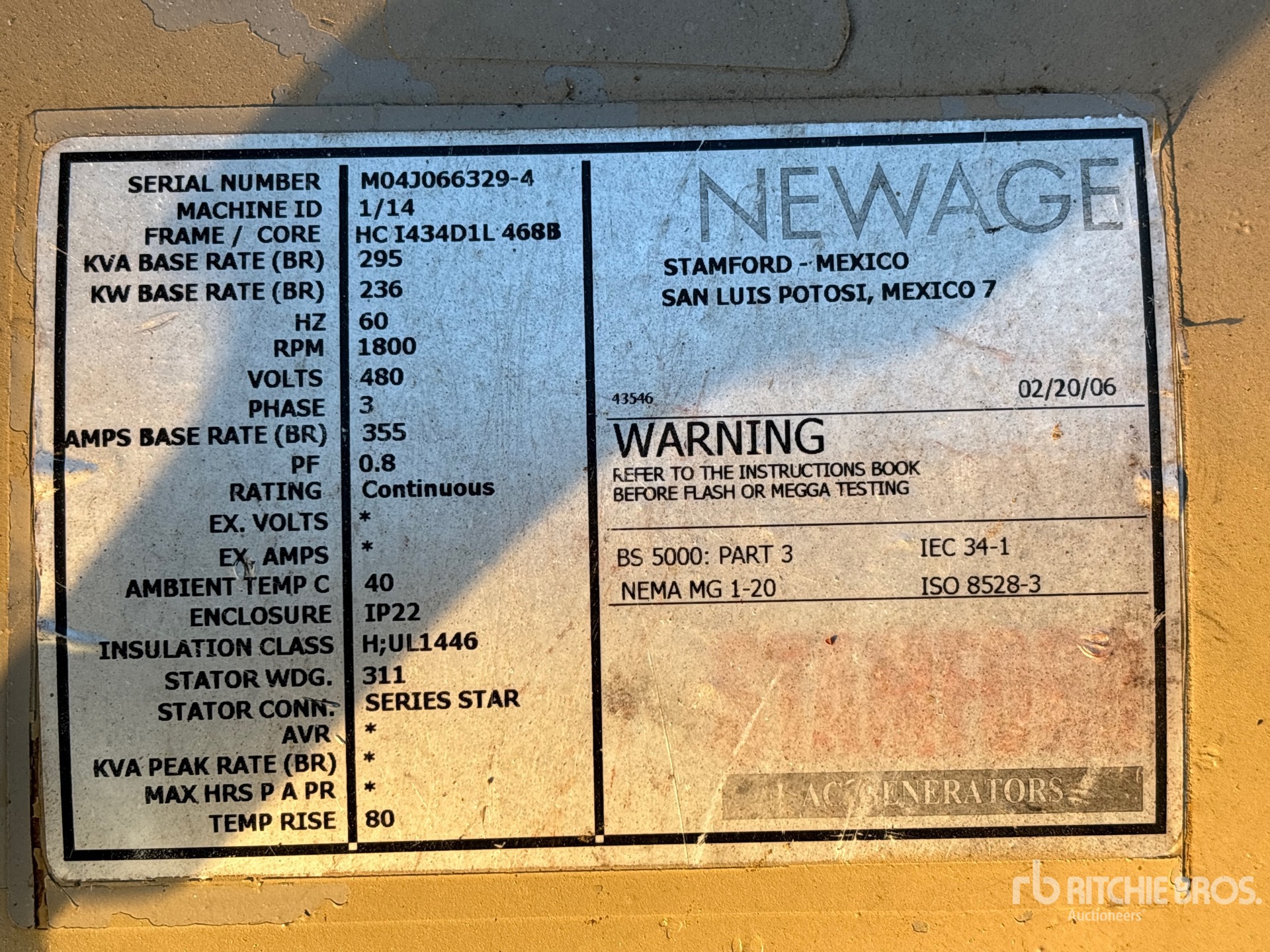 General Appearance with N.º de serie/VIN