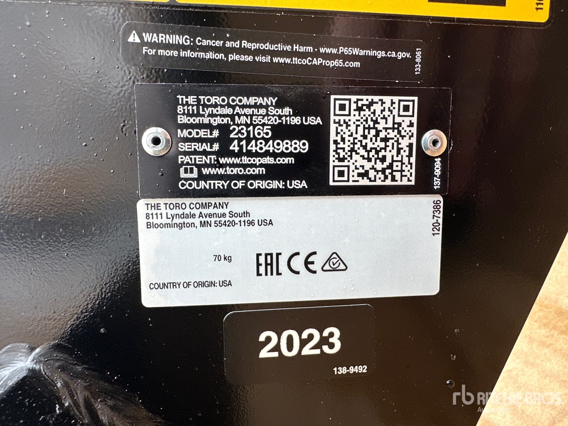 General Appearance with N.º de serie/VIN