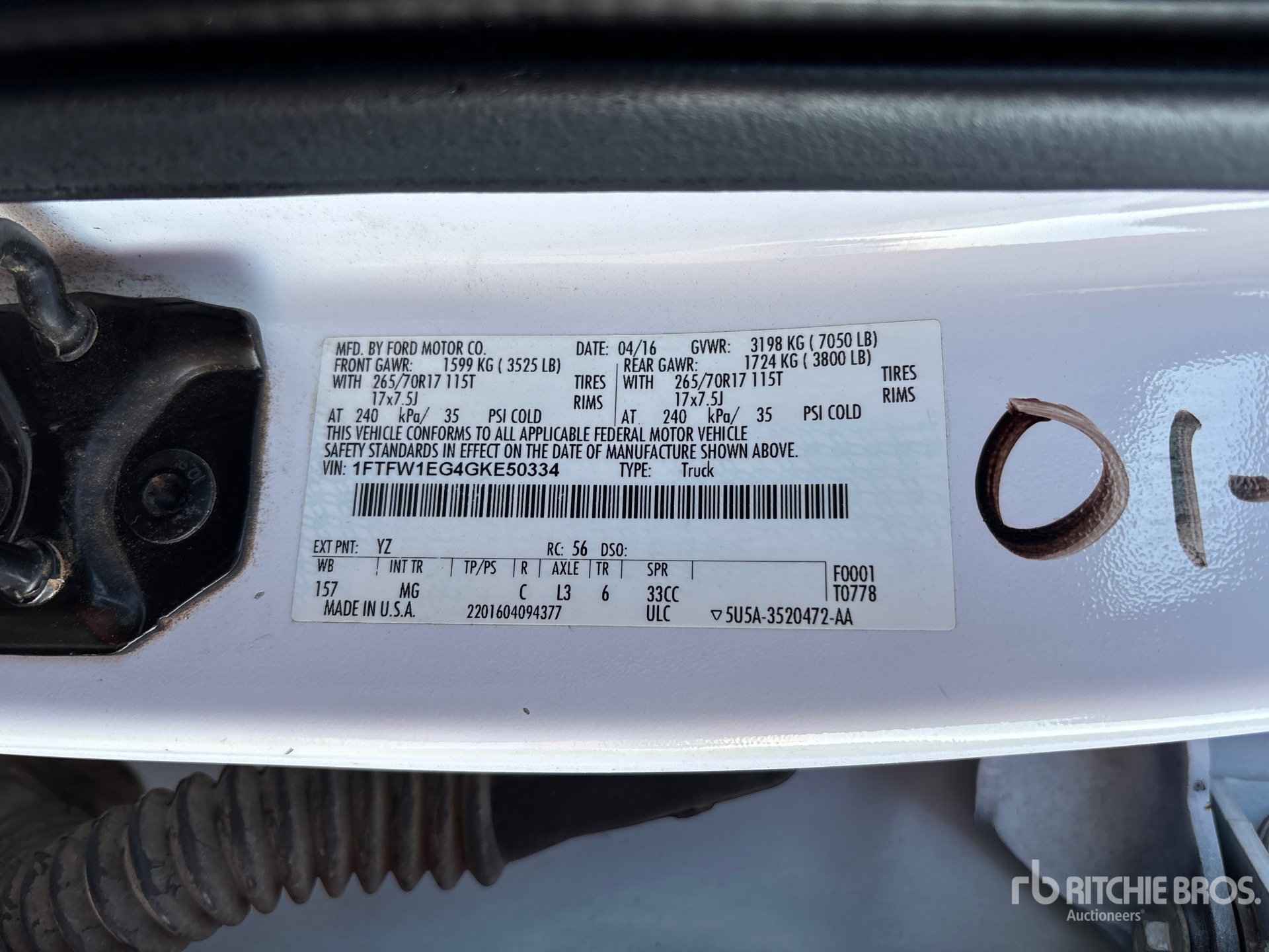 General Appearance with Serial Number / VIN