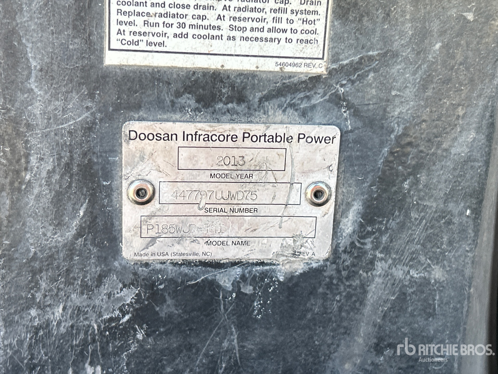 General Appearance with Unit Serial Number