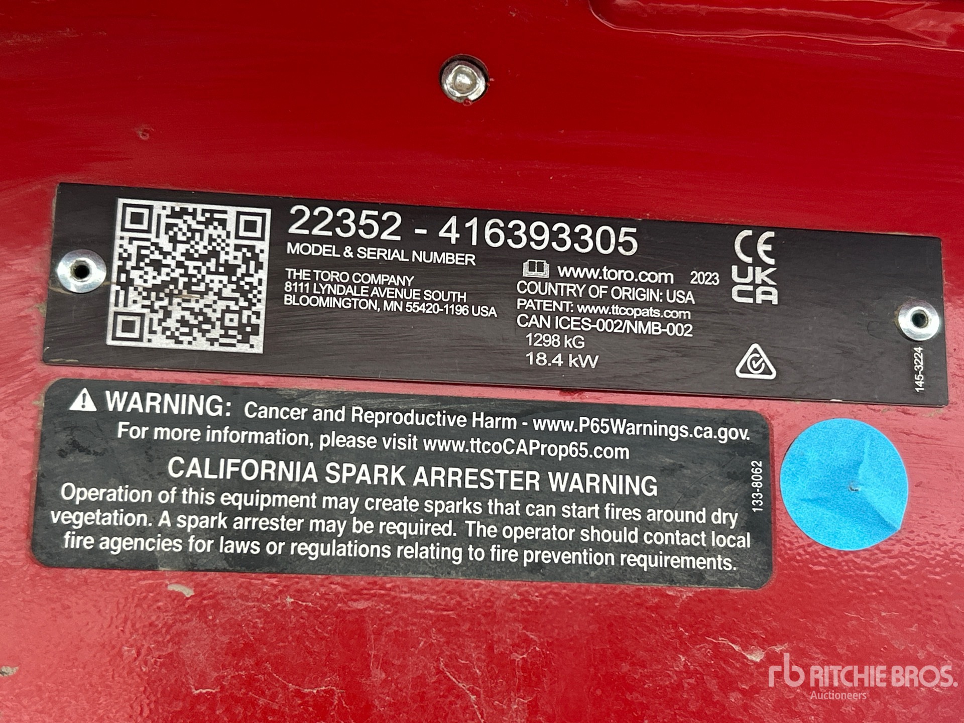 General Appearance with Serial Number / VIN