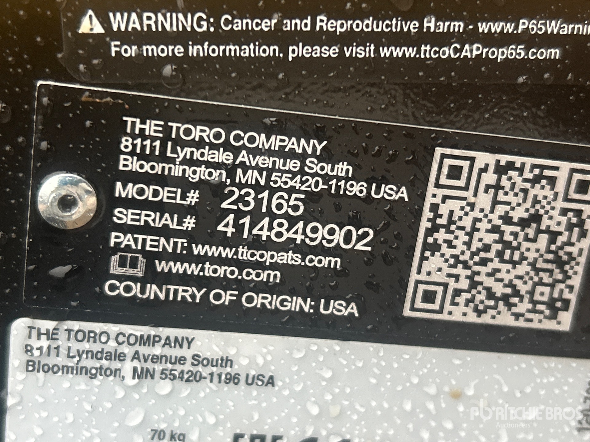 General Appearance with Serial Number / VIN