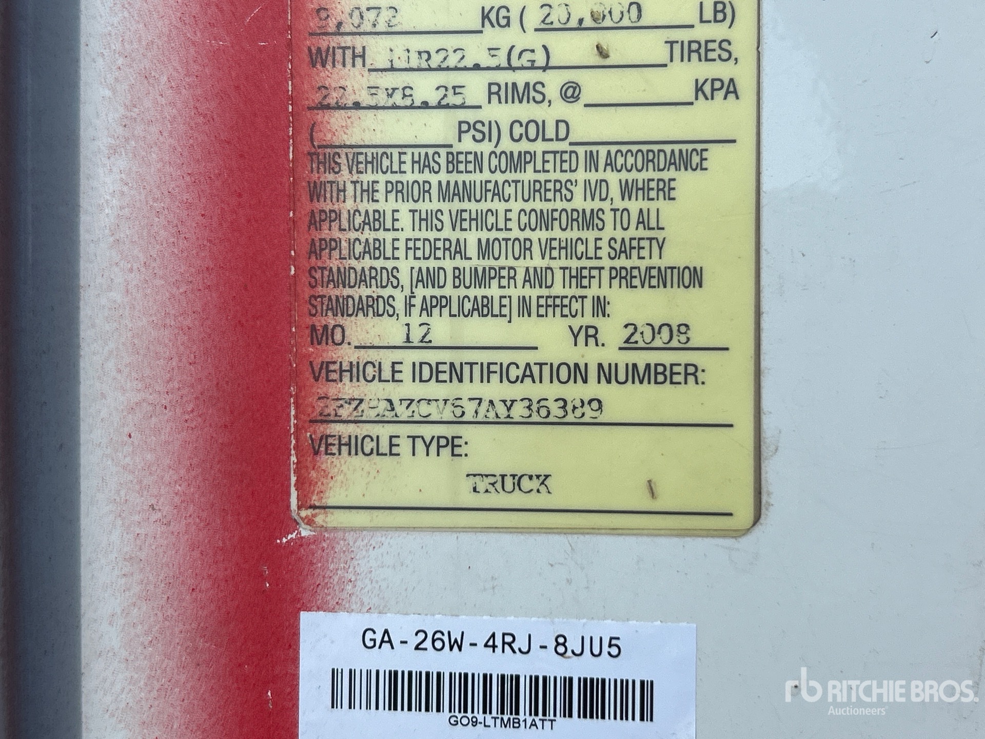 General Appearance with Serial Number / VIN