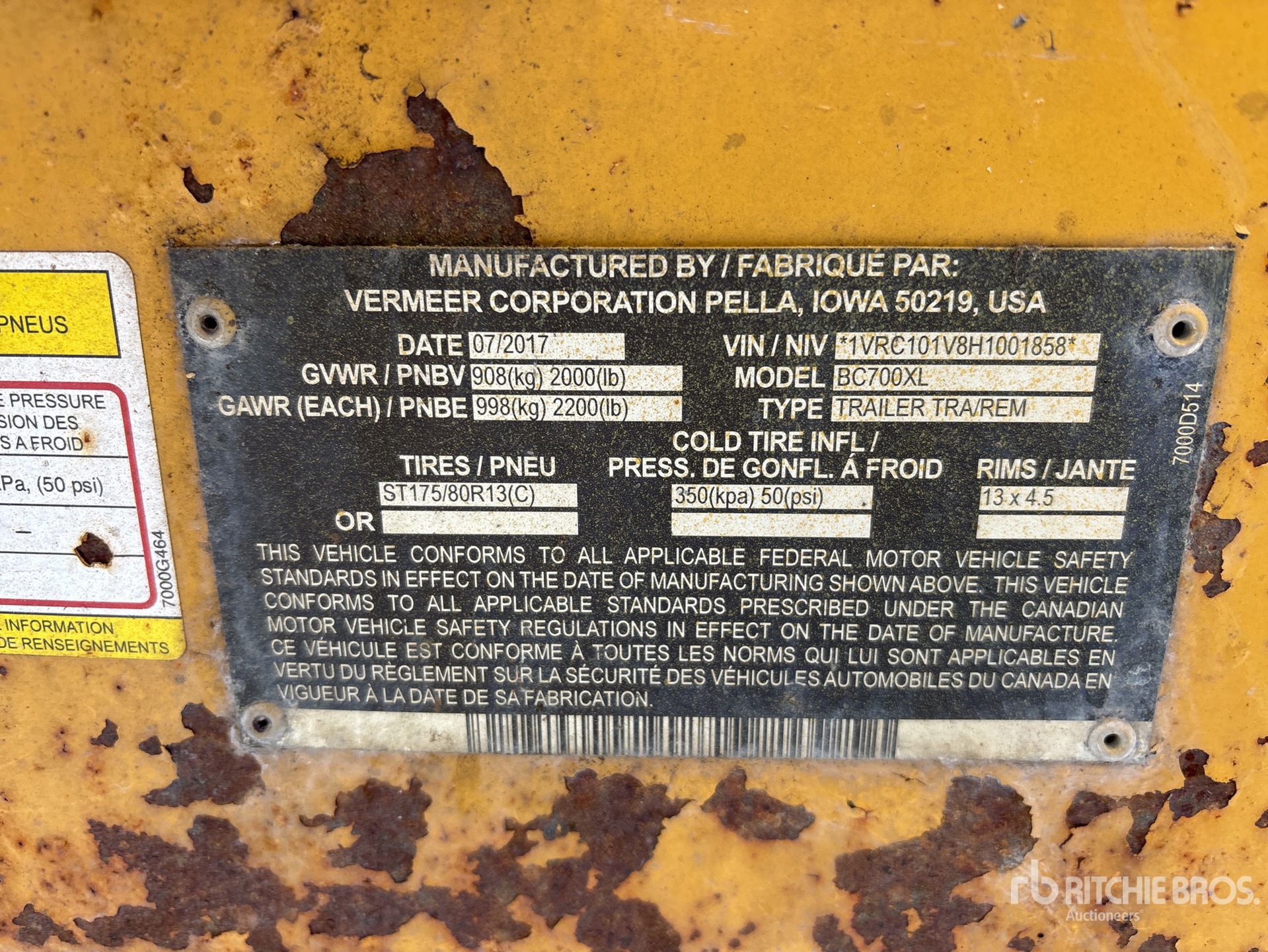 General Appearance with Numéro de série/Numéro d'identification du véhicule automobile