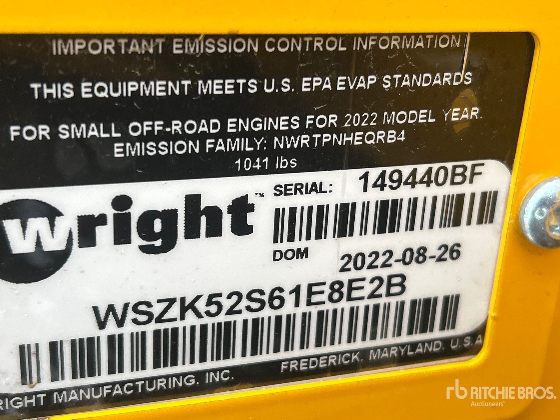 General Appearance with Serial Number / VIN