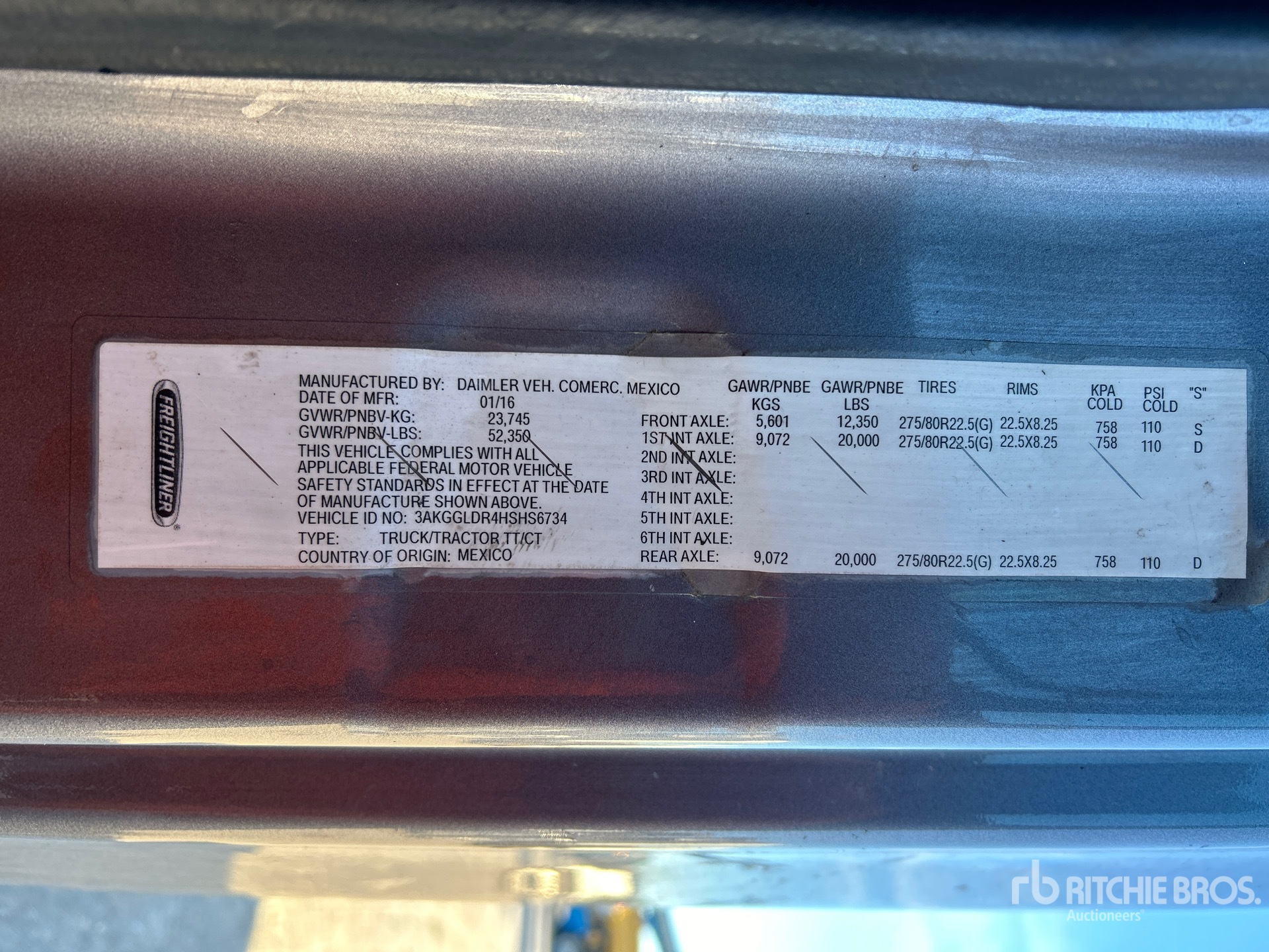 General Appearance with Serial Number / VIN