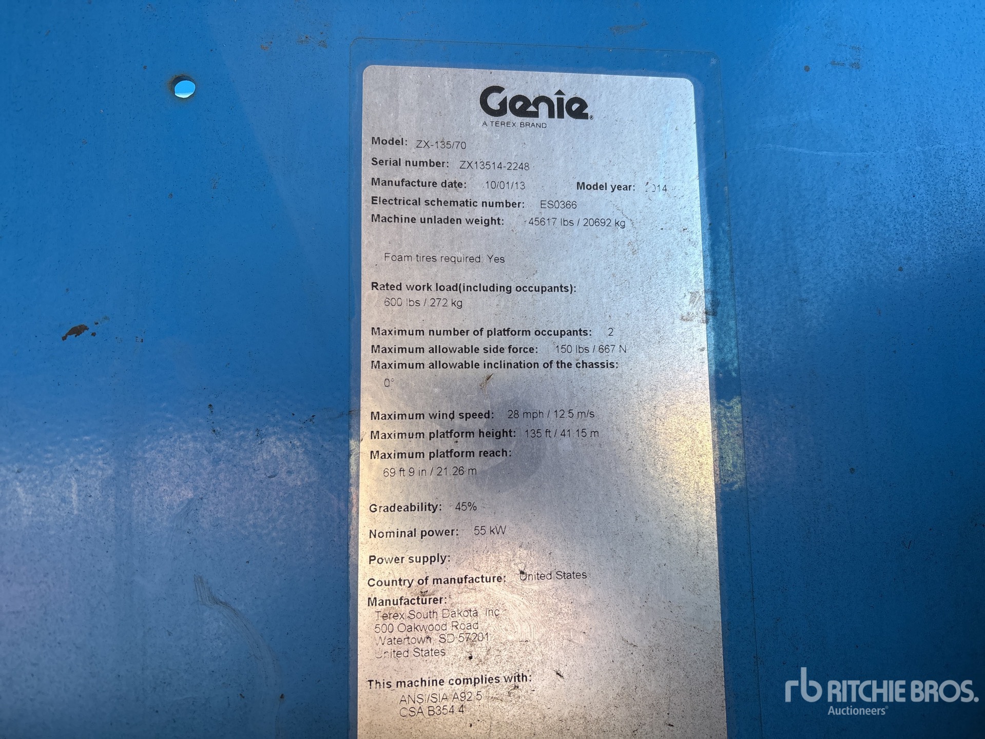 General Appearance with N.º de serie/VIN