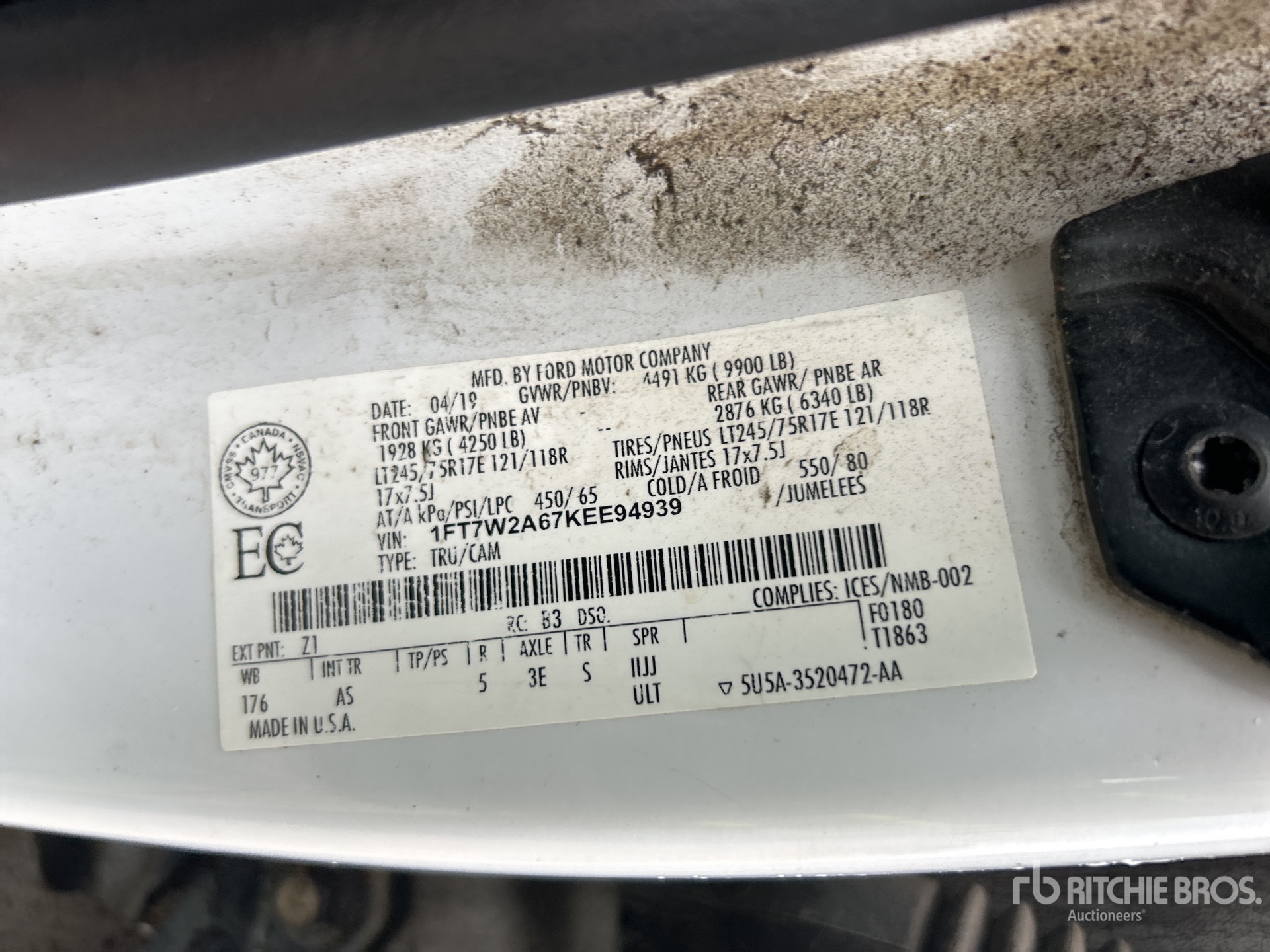 General Appearance with Serial Number / VIN