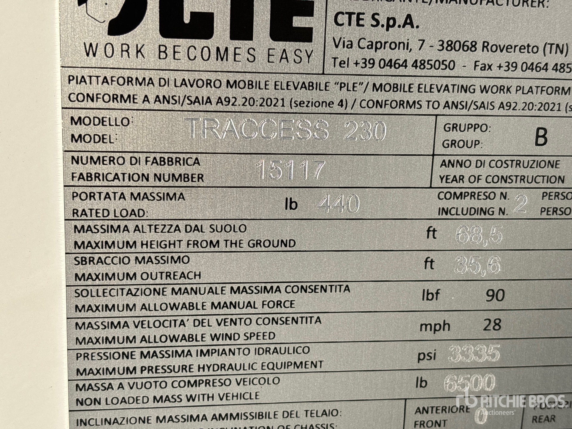 General Appearance with Serial Number / VIN