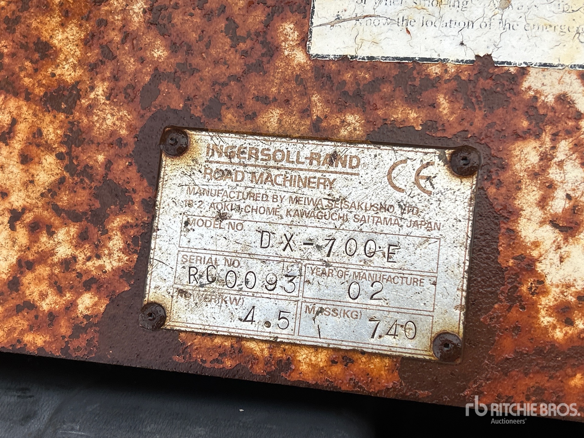 General Appearance with N.º de serie/VIN