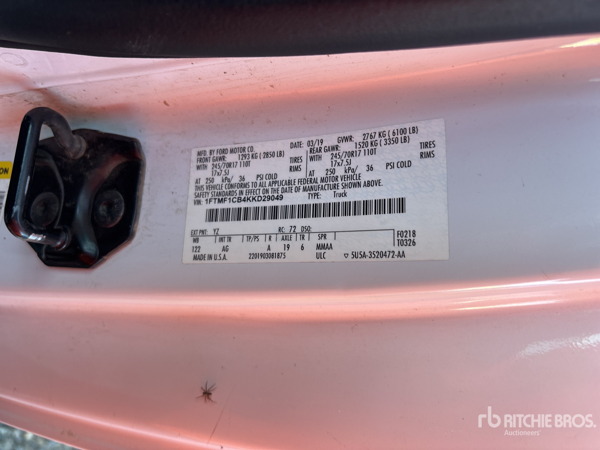 General Appearance with N.º de serie/VIN