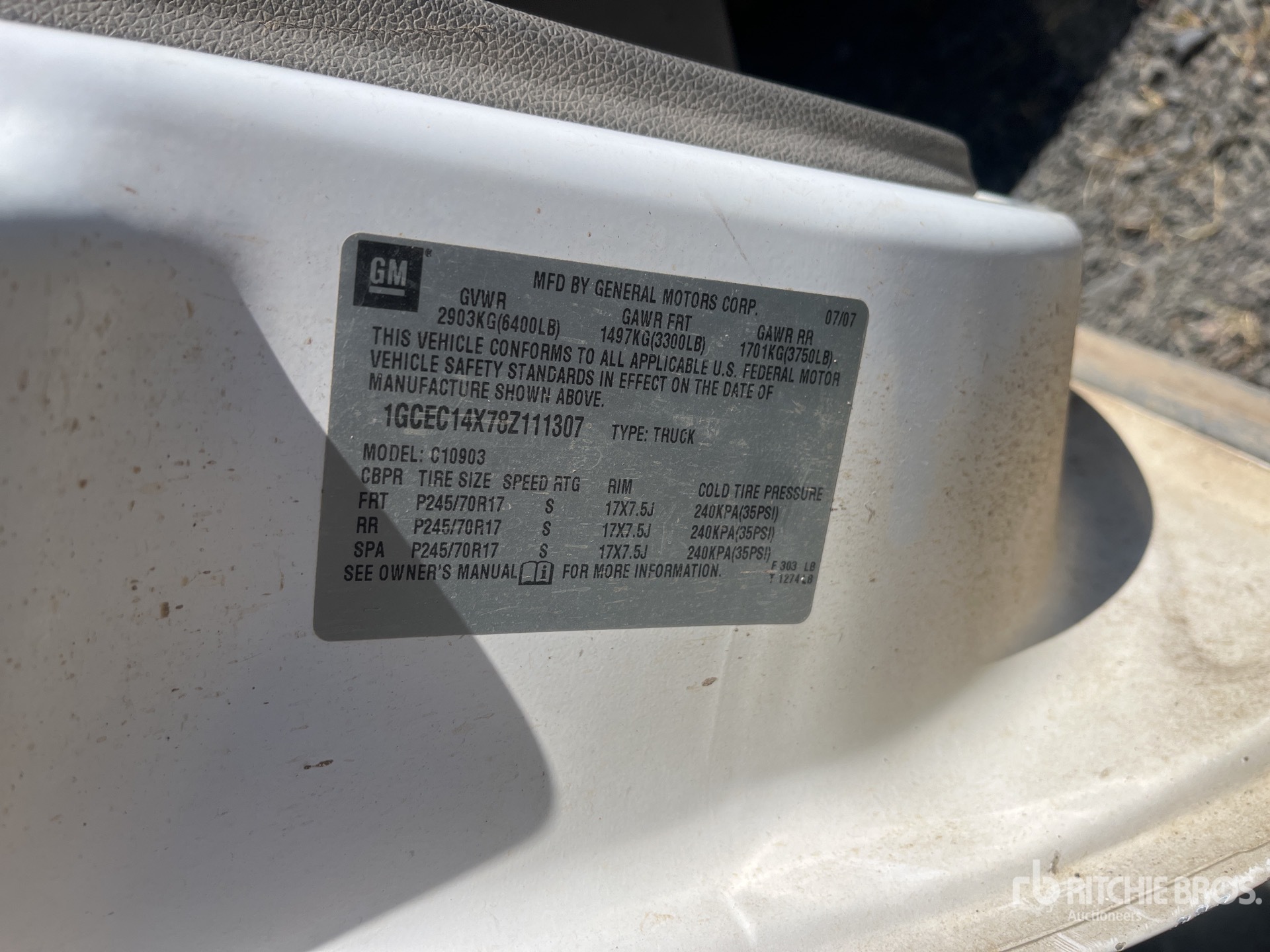 General Appearance with N.º de serie/VIN