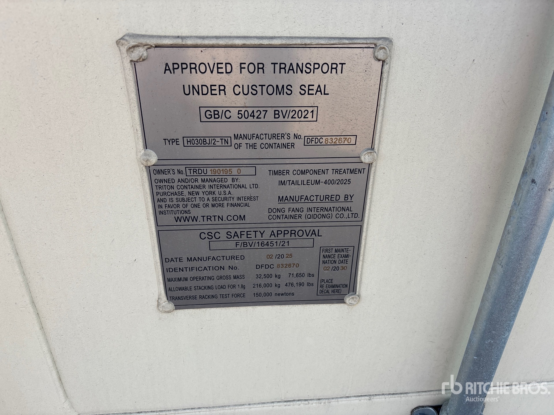 General Appearance with Serial Number / VIN