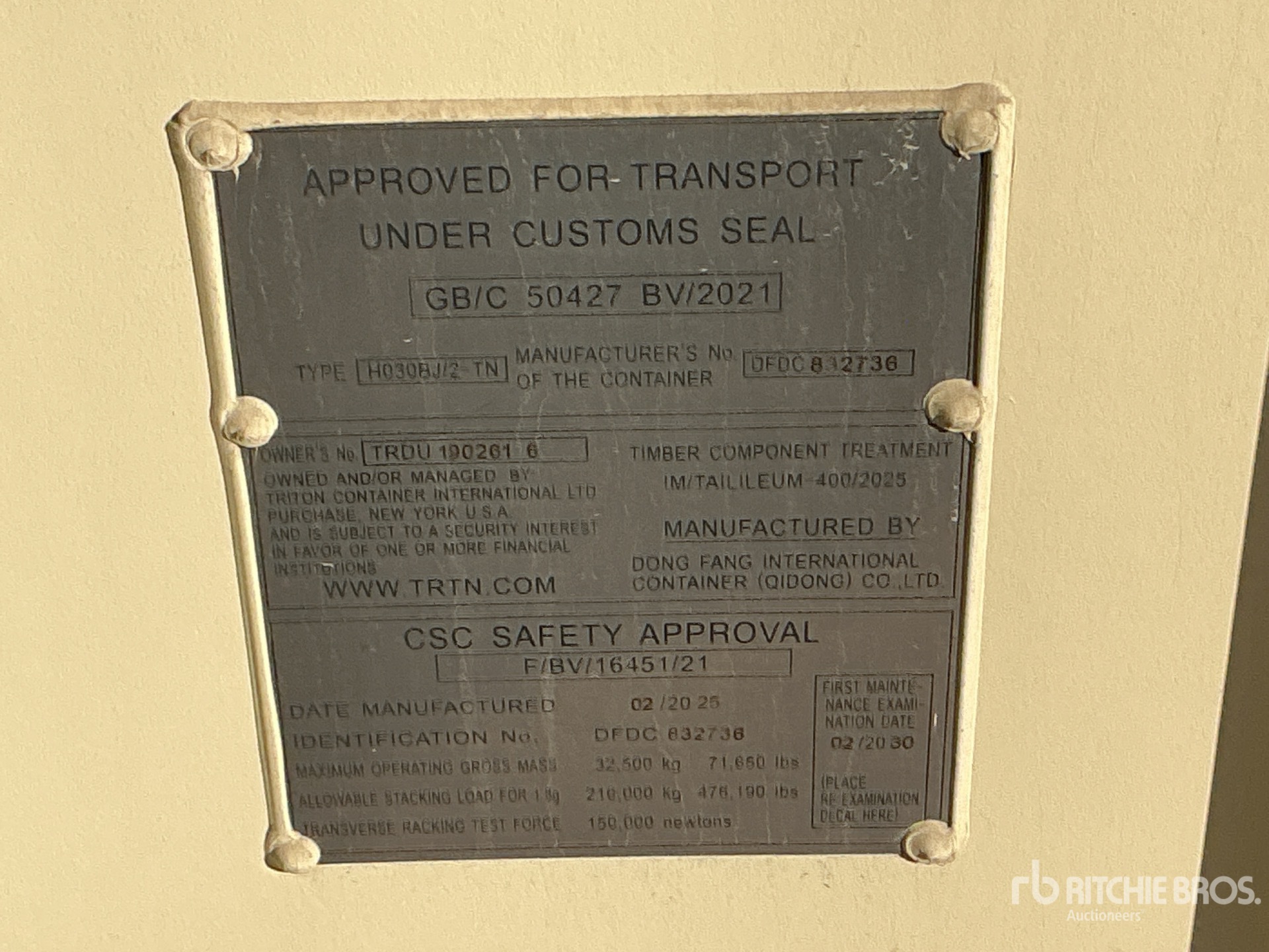 General Appearance with Serial Number / VIN