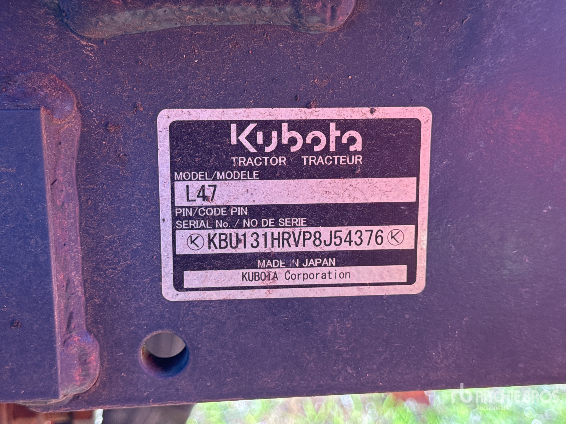 General Appearance with Serial Number / VIN