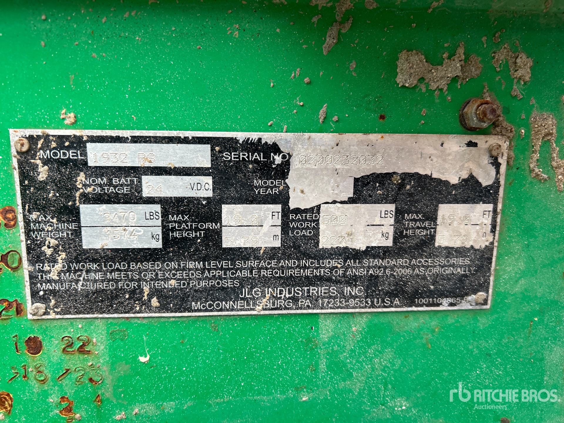 General Appearance with Serial Number / VIN