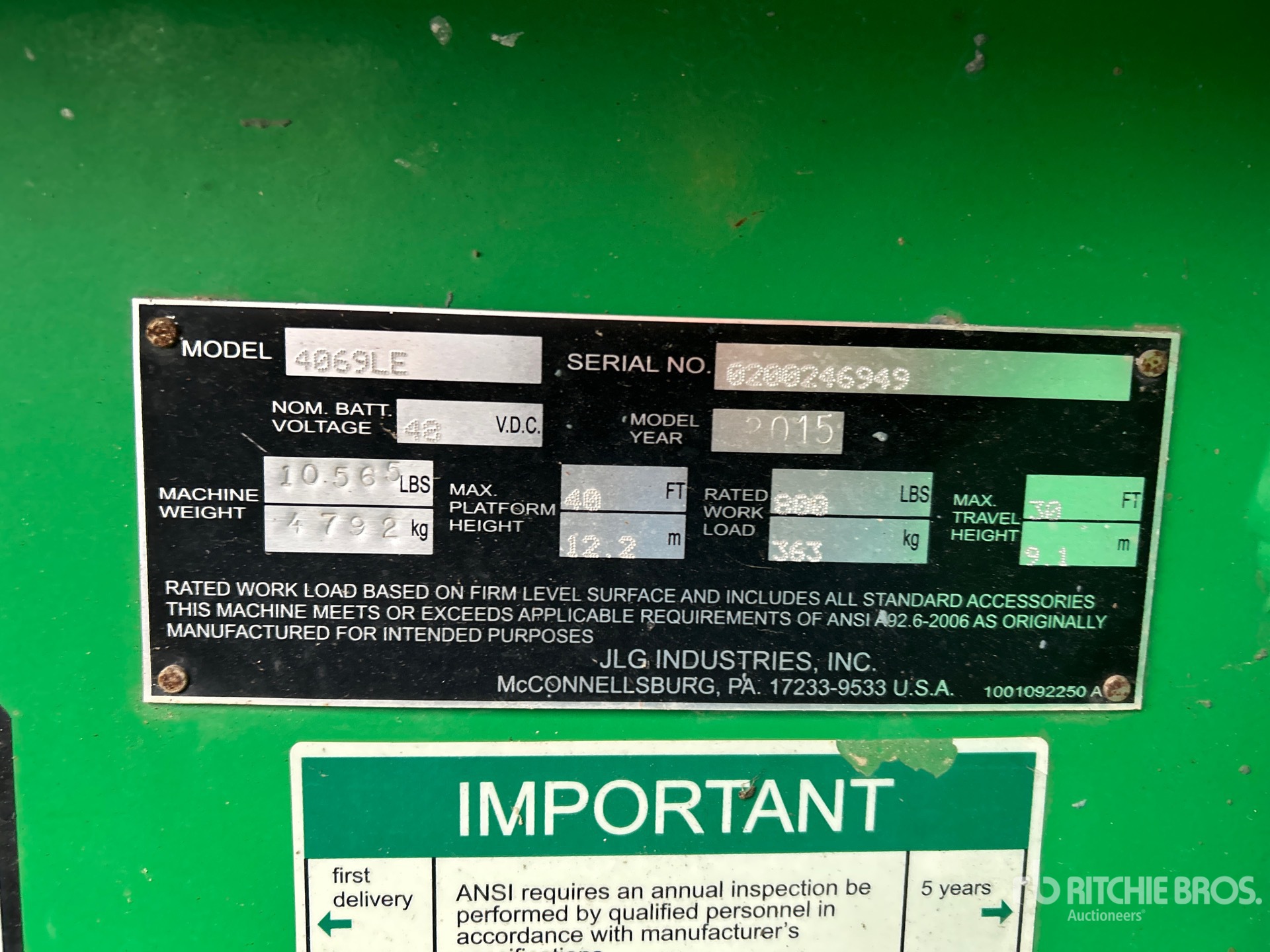 General Appearance with Serial Number / VIN