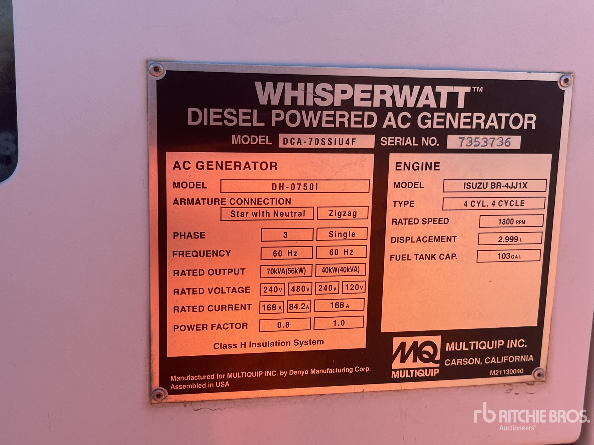 Aspect général with Numéro de série de l'unité