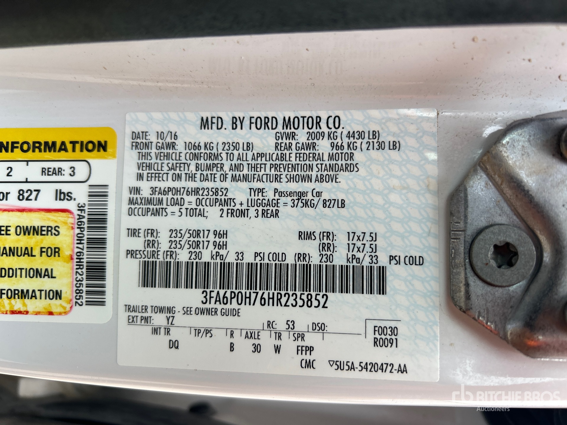 General Appearance with N.º de serie/VIN