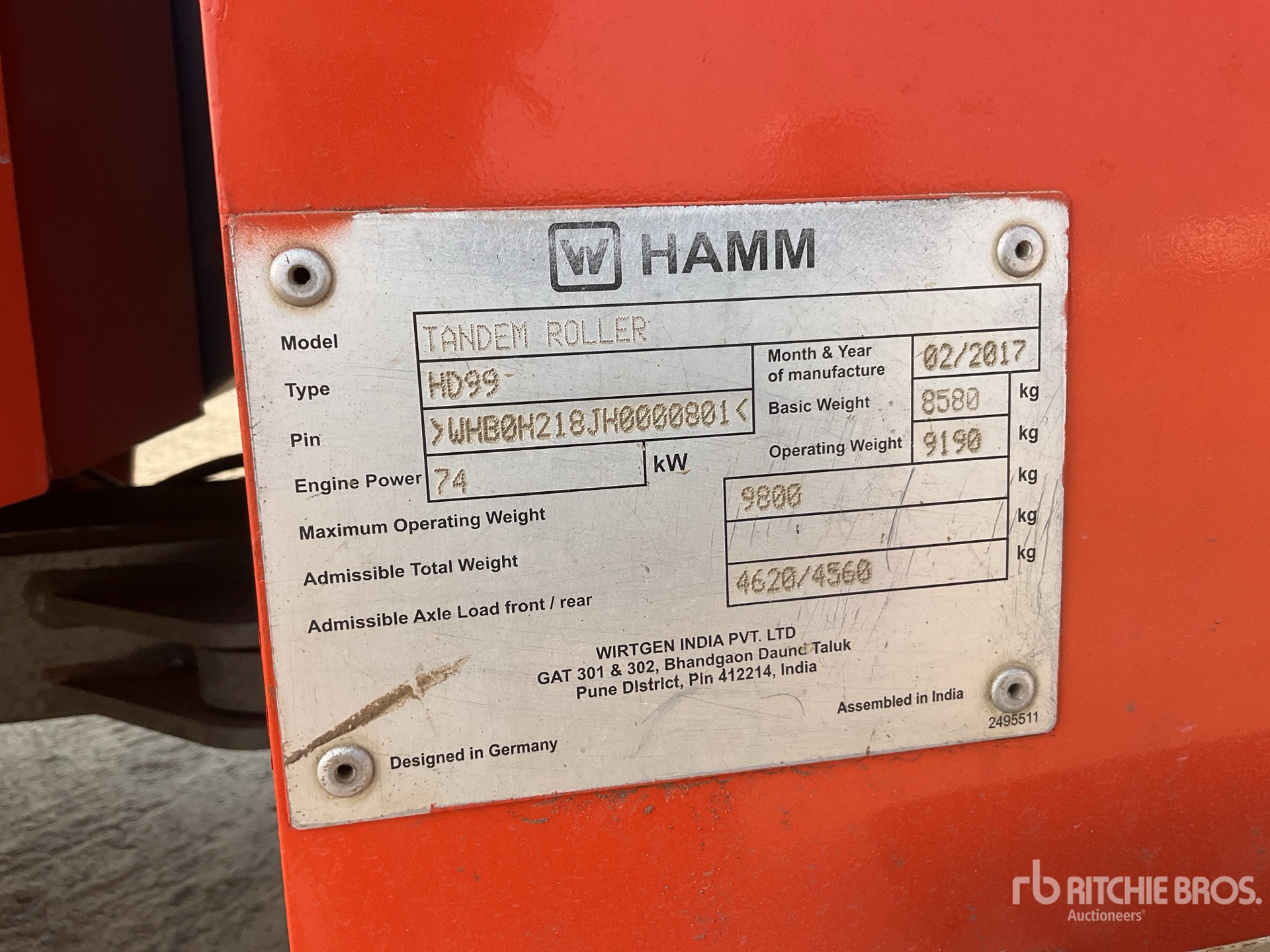 General Appearance with N.º de serie/VIN