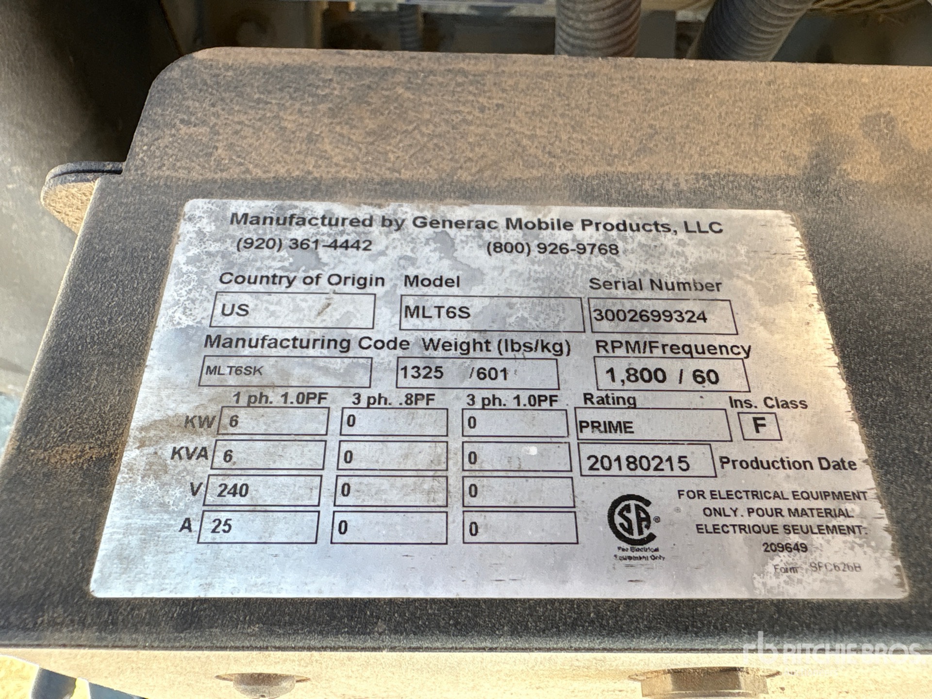 General Appearance with Serial Number / VIN