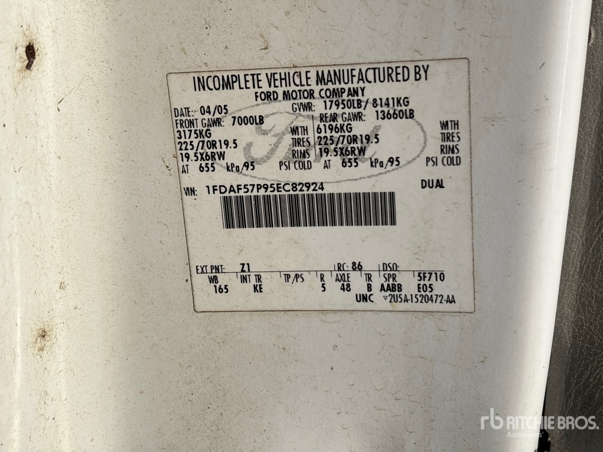 General Appearance with N.º de serie/VIN