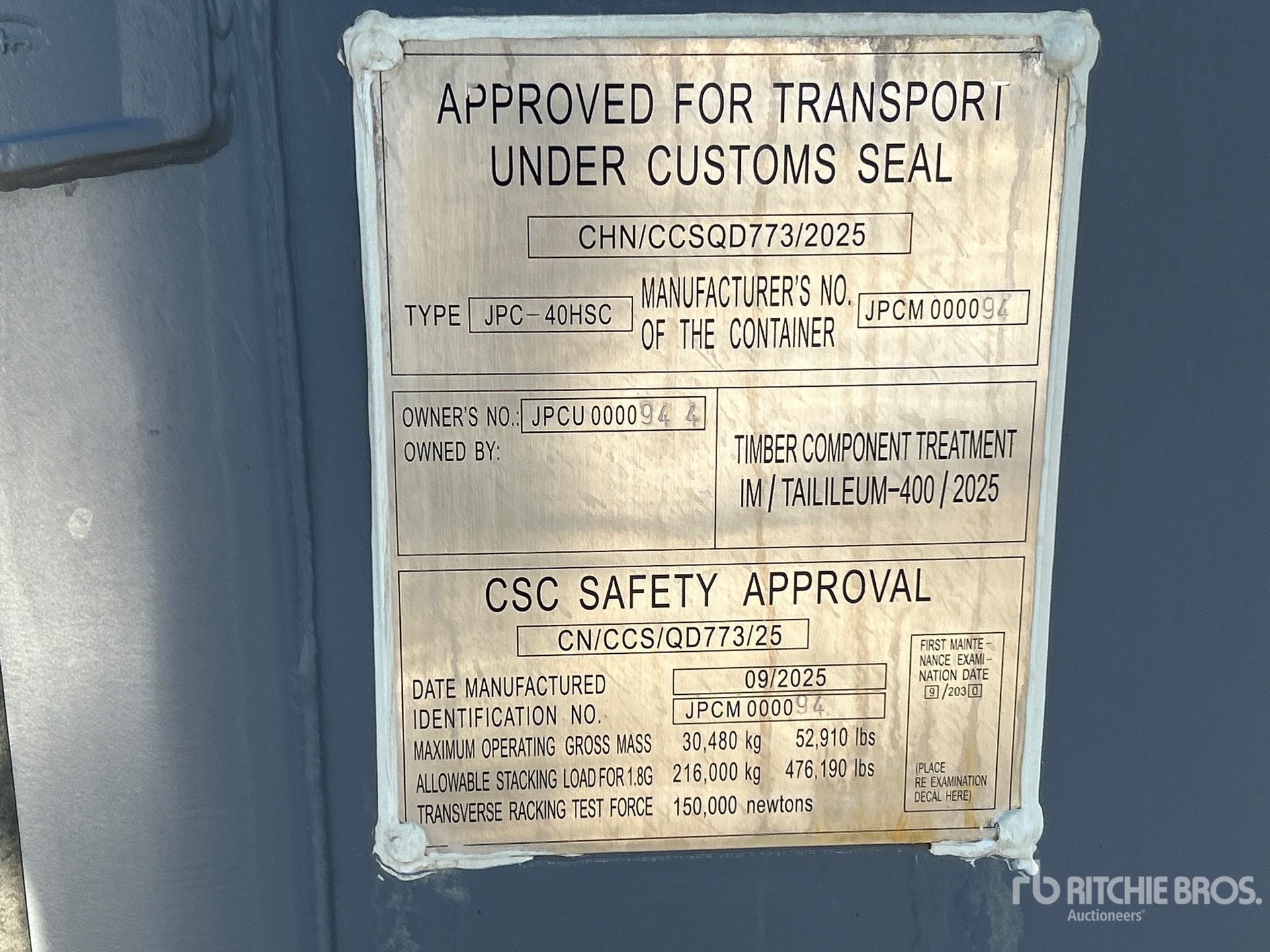 General Appearance with Numer seryjny/numer identyfikacyjny pojazdu