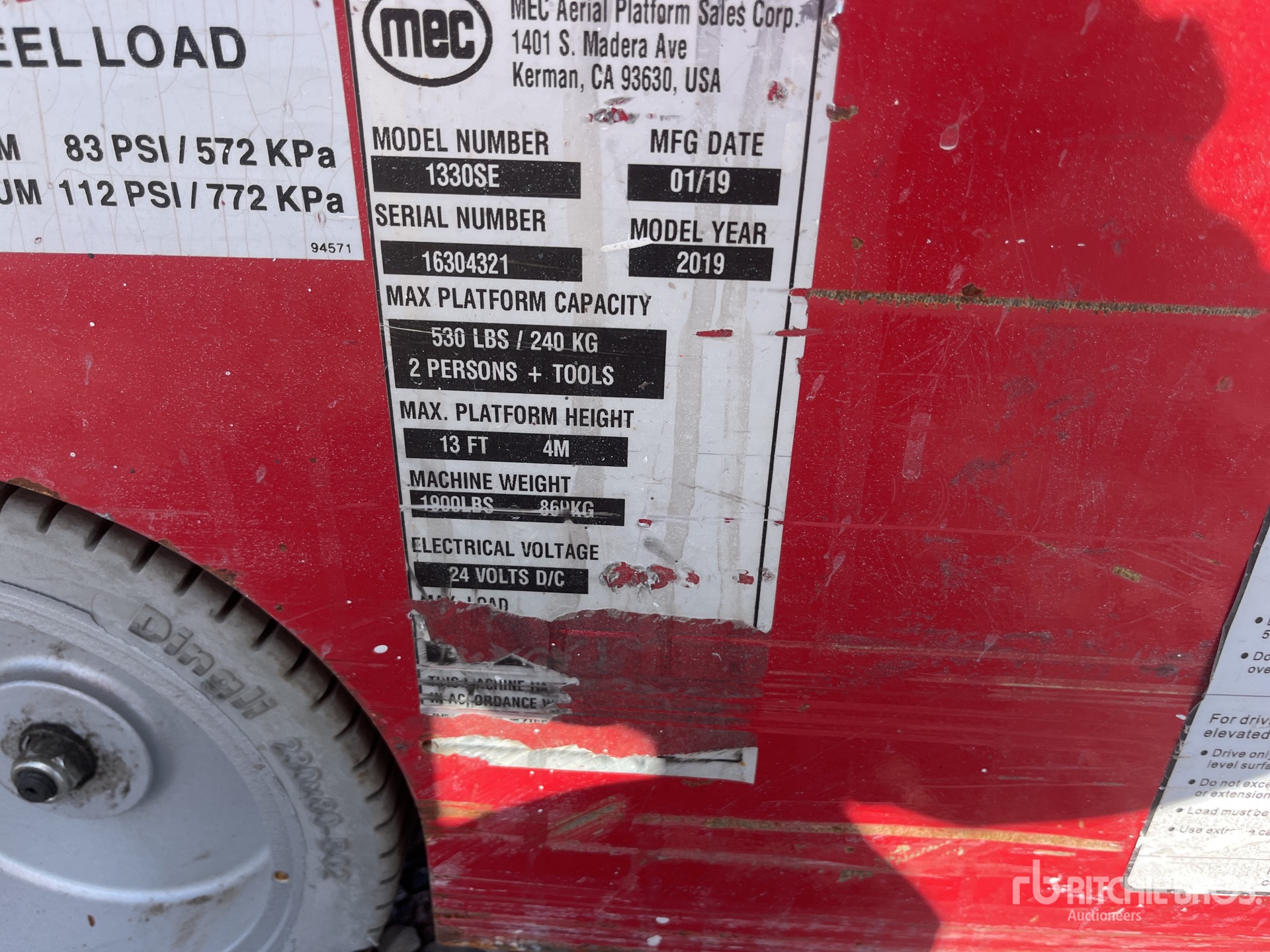 General Appearance with Serial Number / VIN