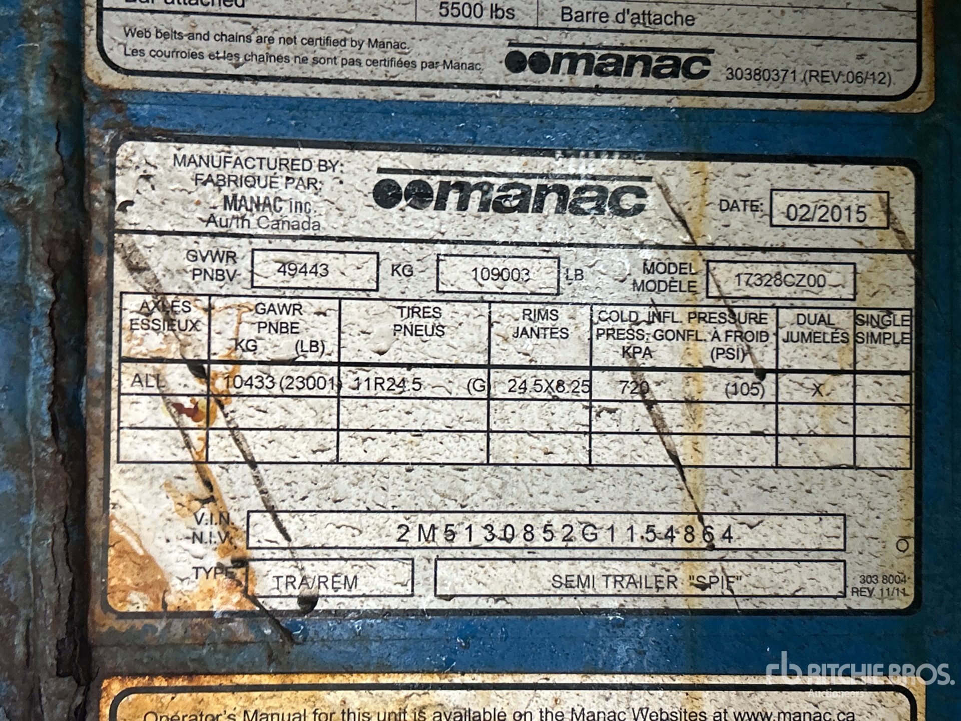 General Appearance with Serial Number / VIN