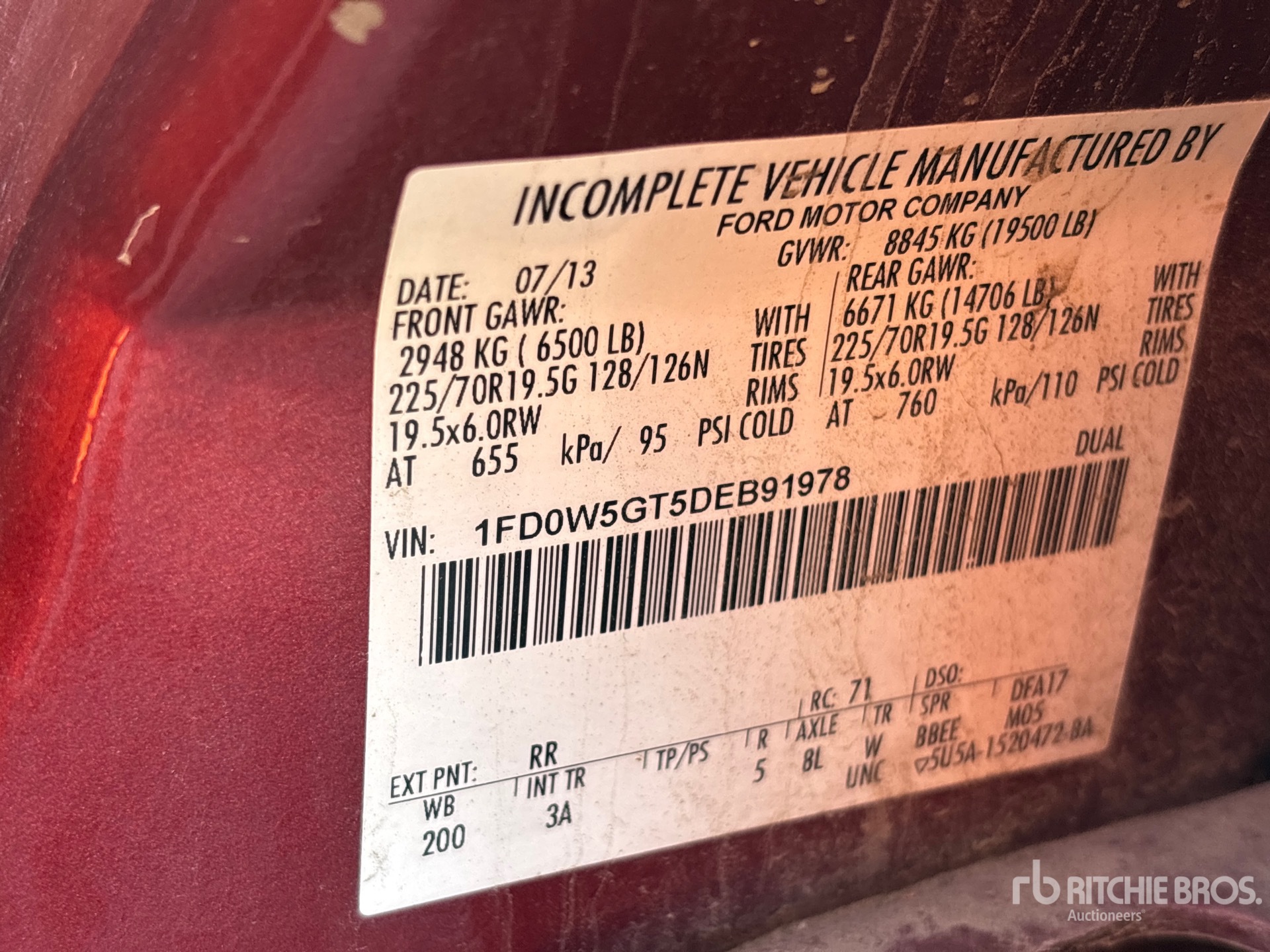 General Appearance with Serial Number / VIN