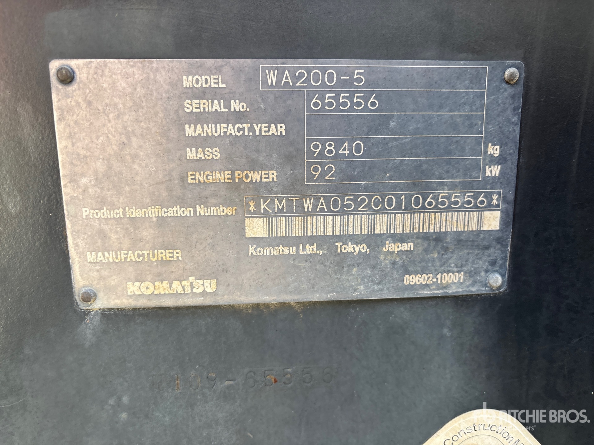 General Appearance with Serial Number / VIN