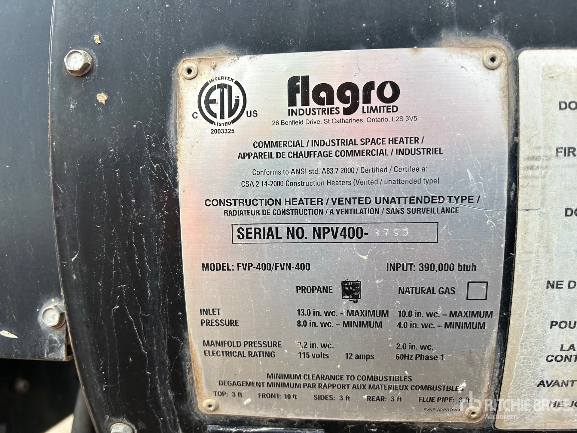 General Appearance with Serial Number / VIN