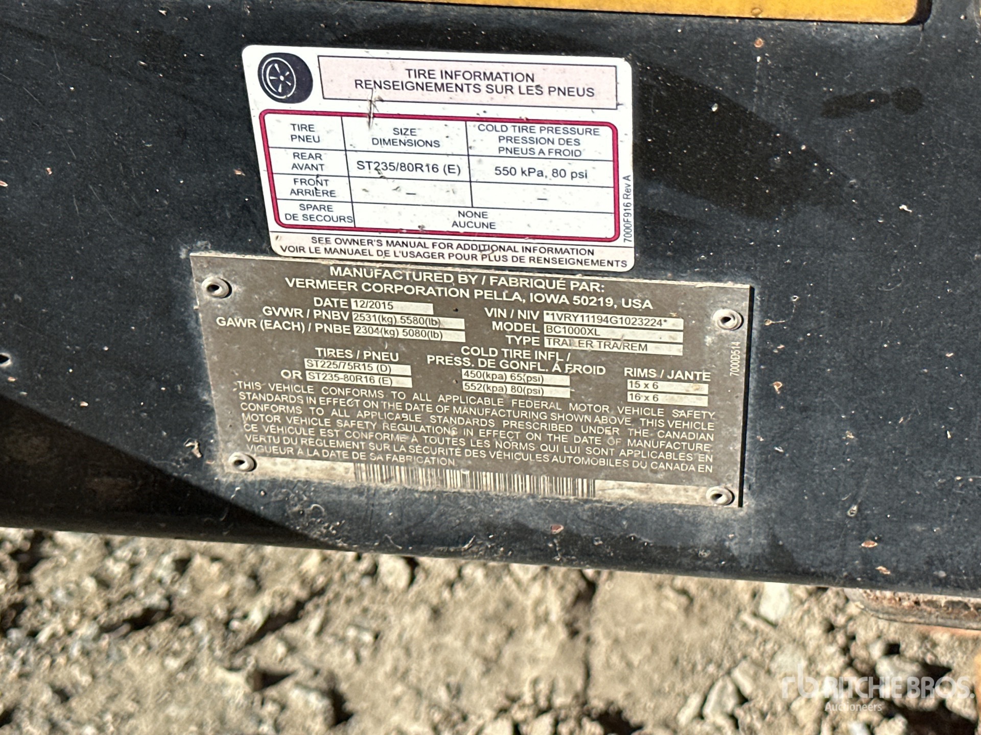 General Appearance with Numero seriale/numero d’identificazione del veicolo (VIN)