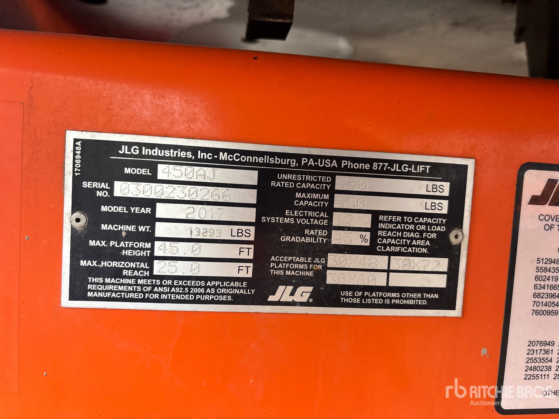 General Appearance with N.º de serie/VIN