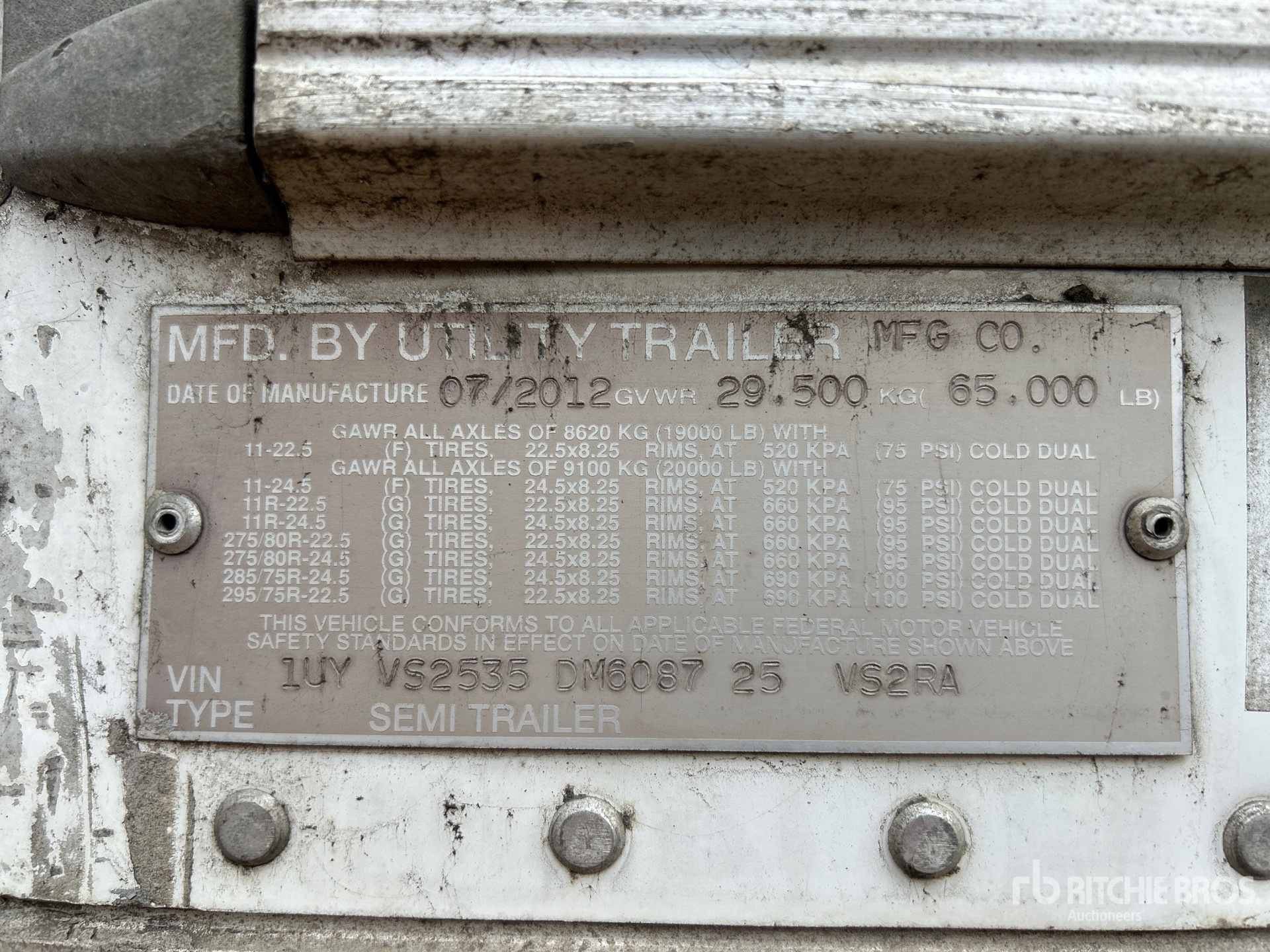 General Appearance with Serial Number / VIN