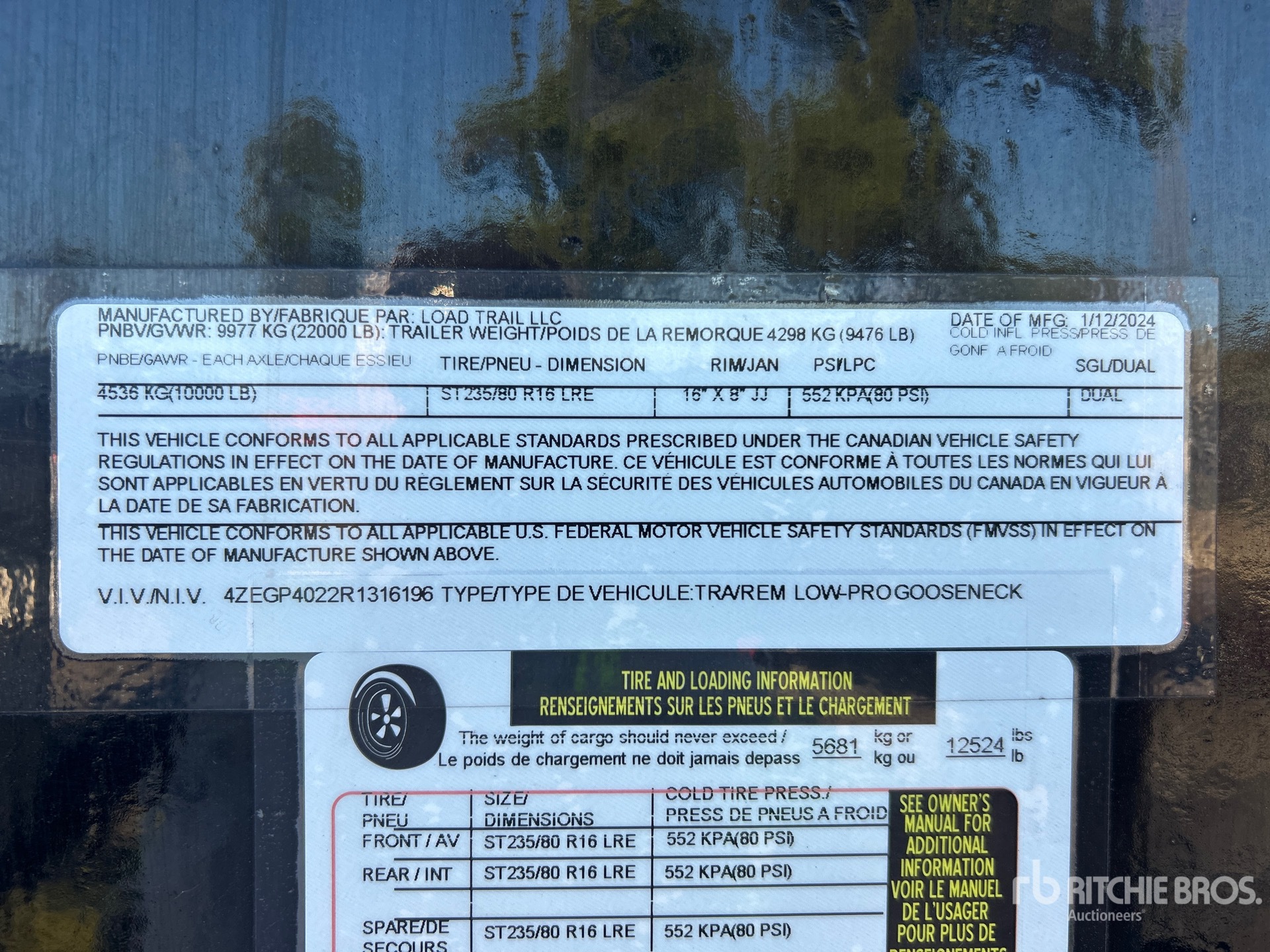 General Appearance with Serial Number / VIN