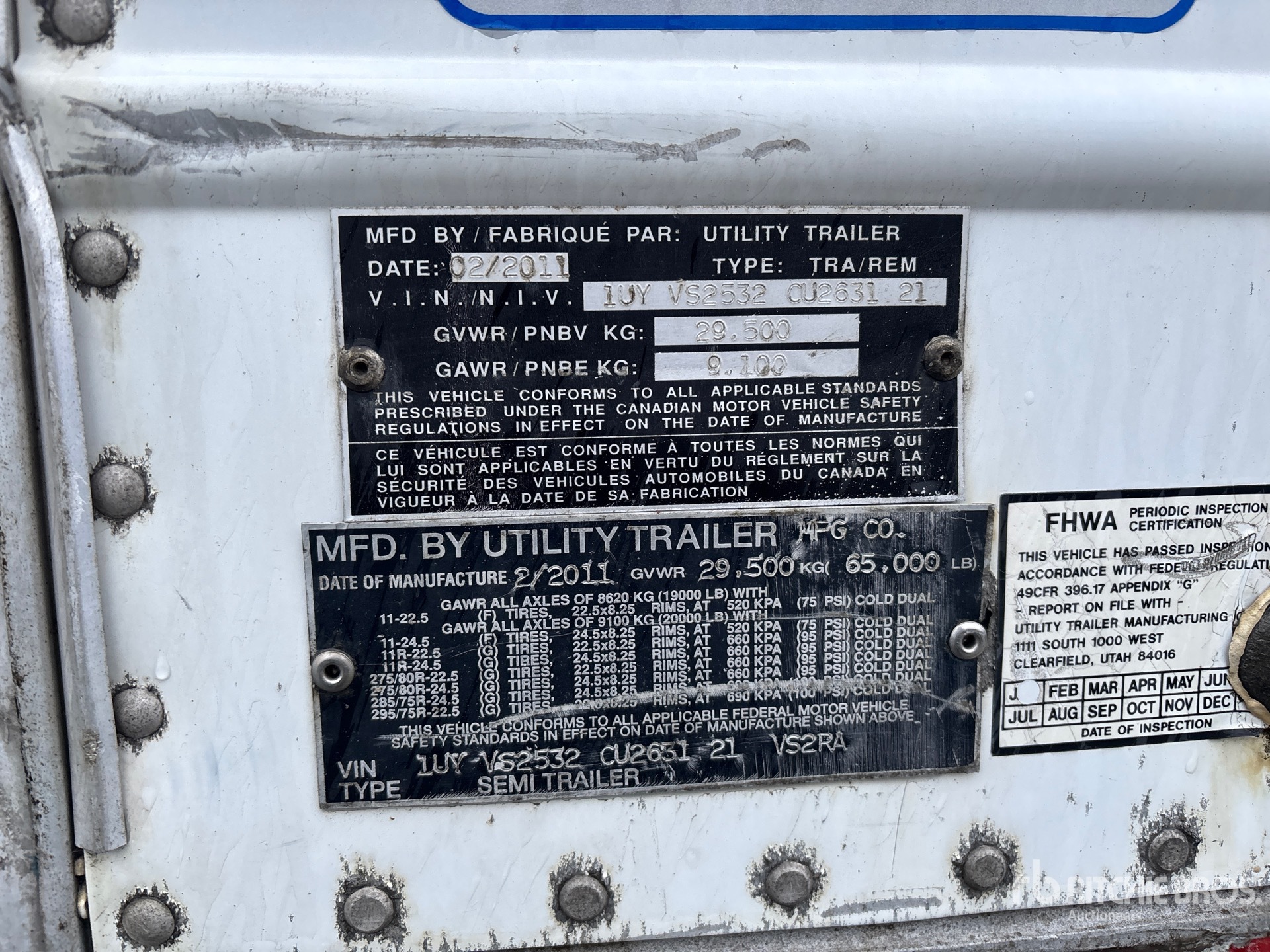 General Appearance with Numero seriale/numero d’identificazione del veicolo (VIN)