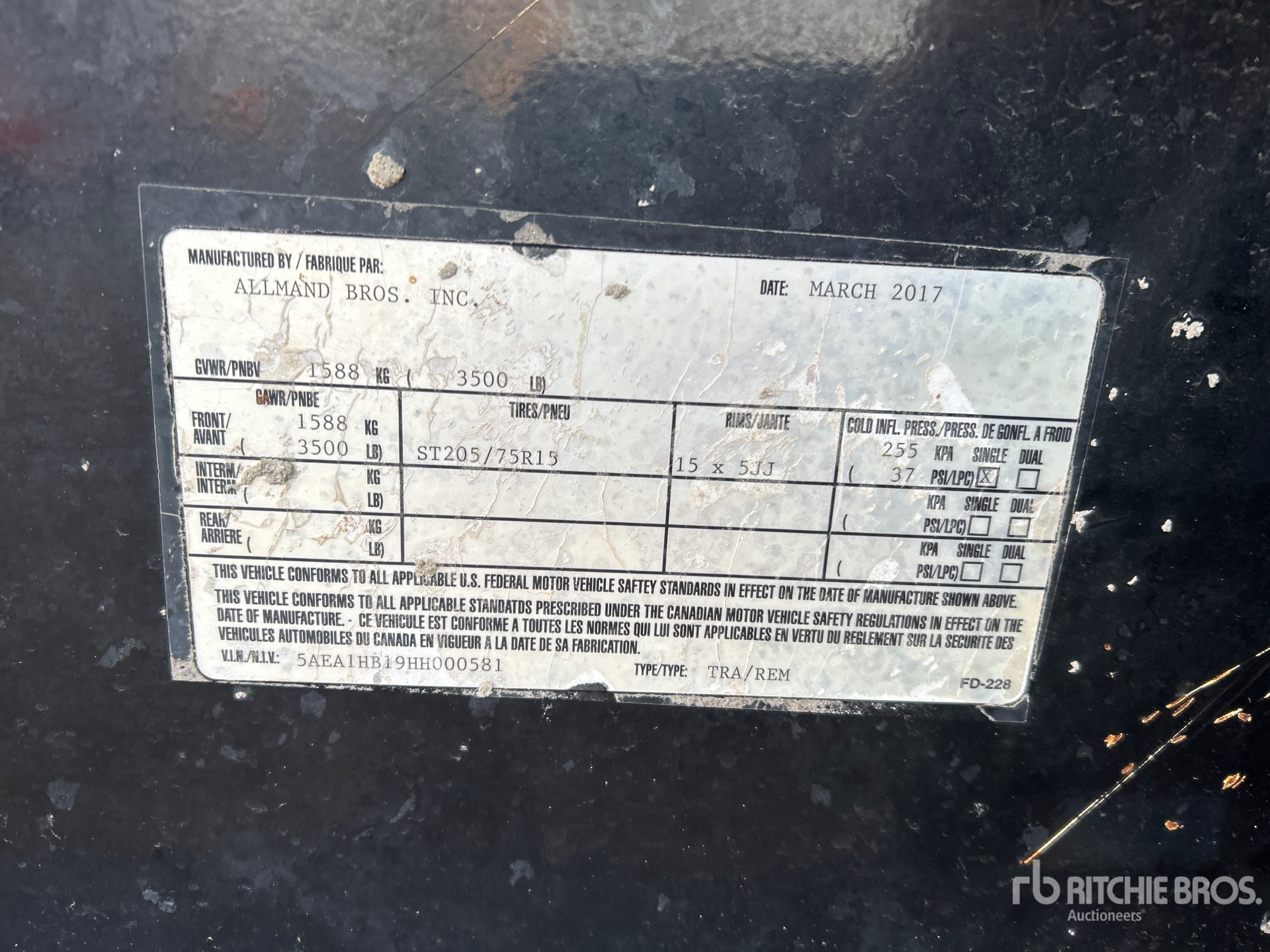 General Appearance with Serial Number / VIN