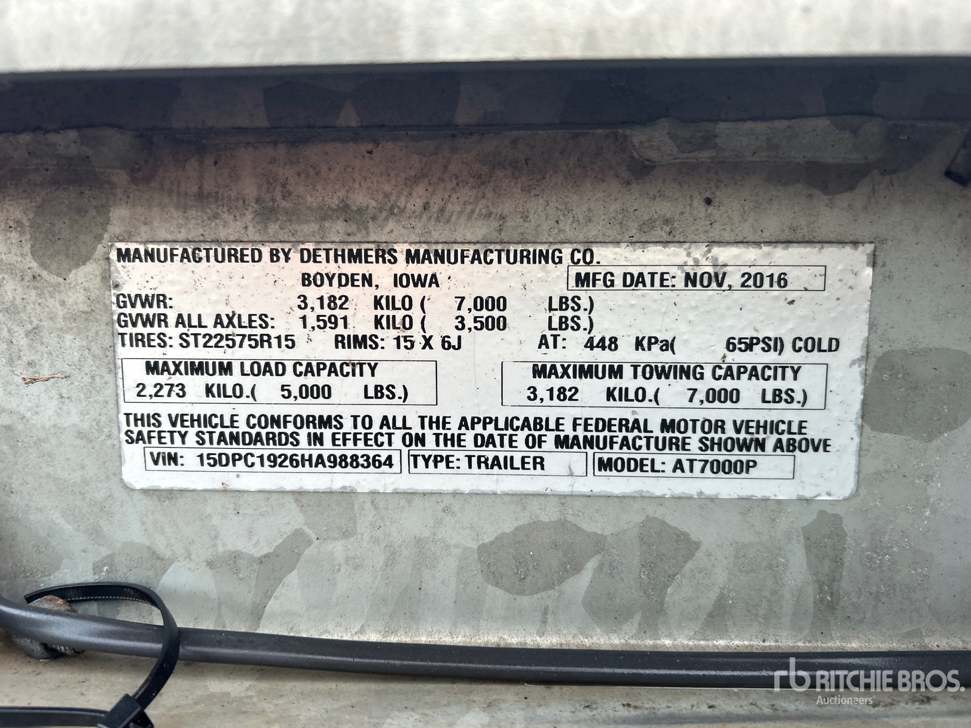 General Appearance with Serial Number / VIN