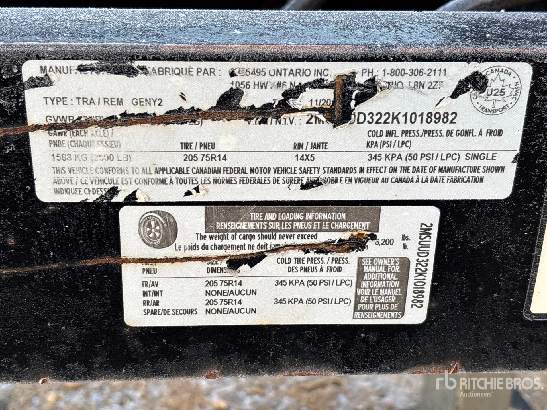 General Appearance with N.º de serie/VIN